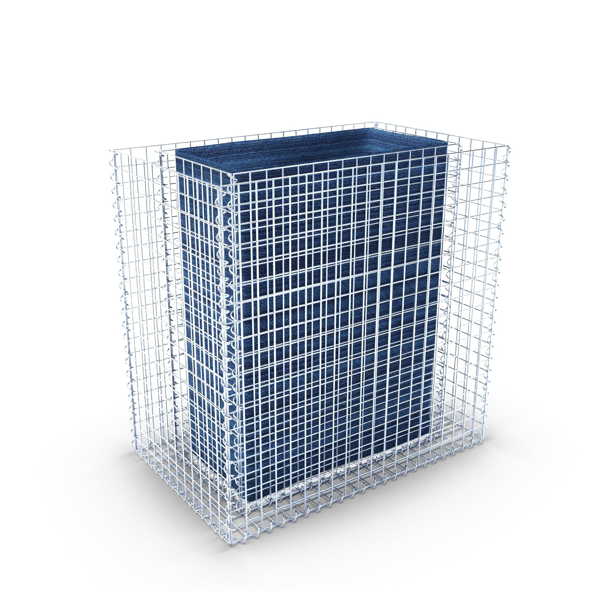 Lecho elevado rectangular 100 cm x 100 cm x 60 cm (largo x alto x fondo), malla 5 x 5 cm, espesor de pared 10 cm