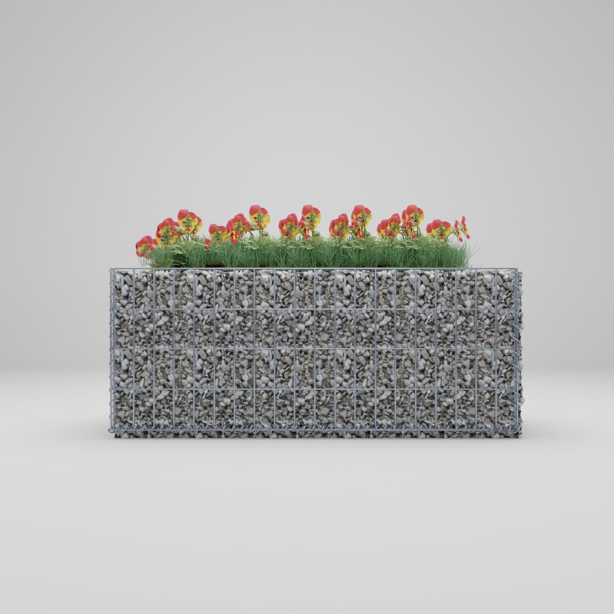 Højbed firkantet 100 cm x 40 cm x 40 cm (L x H x D), maskestørrelse 5 x 10 cm, vægtykkelse 10 cm