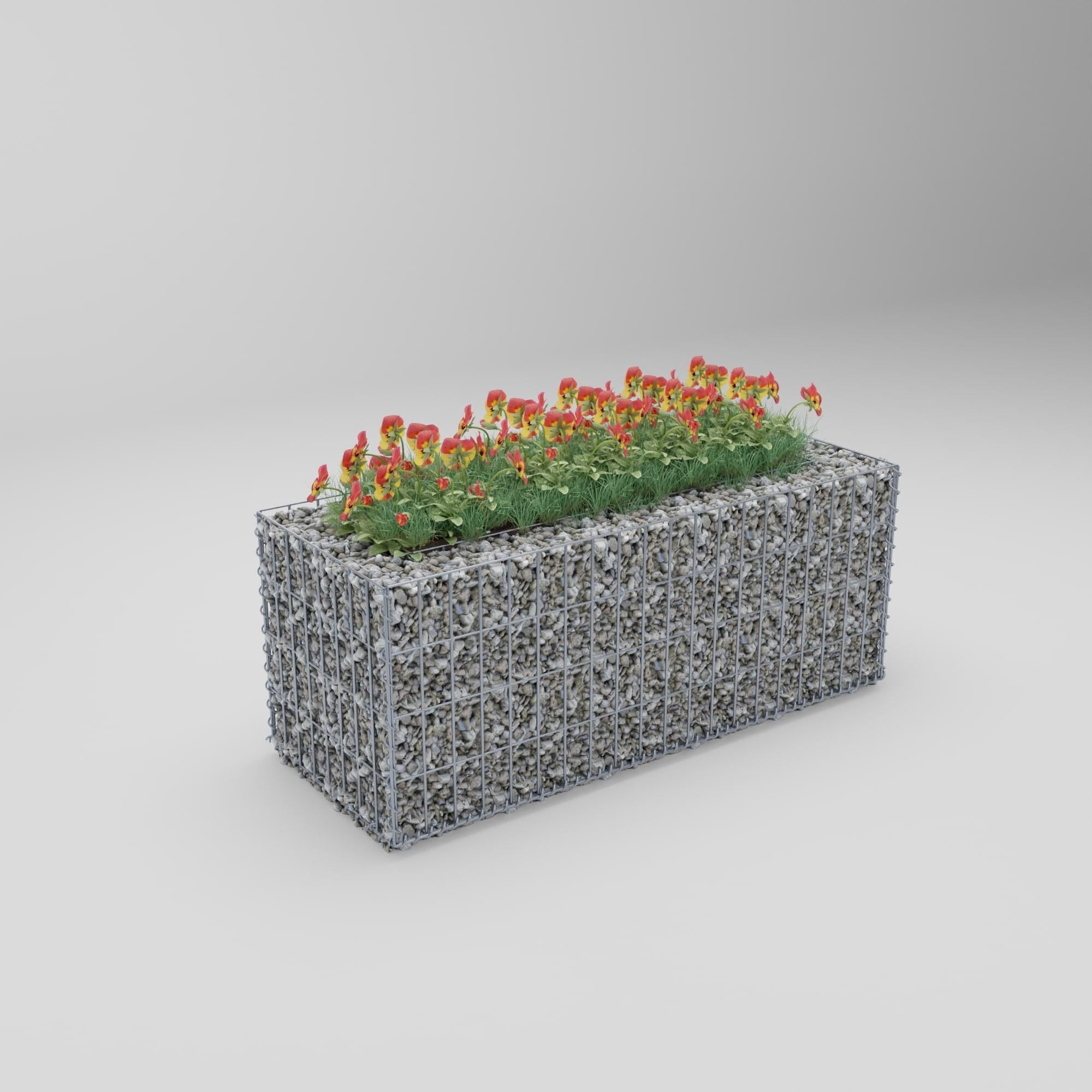 Højbed firkantet 100 cm x 40 cm x 40 cm (L x H x D), maskestørrelse 5 x 10 cm, vægtykkelse 10 cm