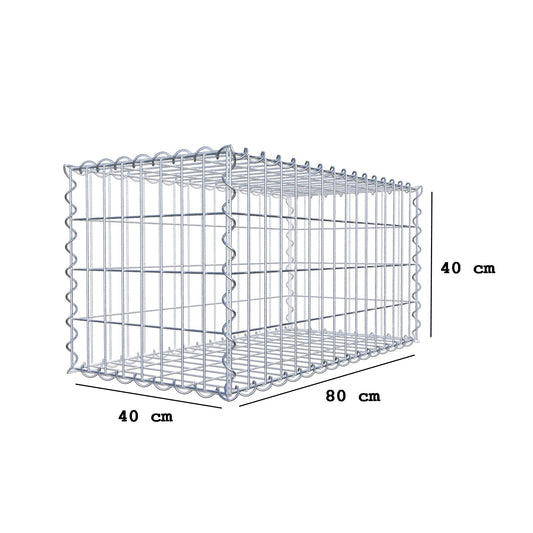 Gabion 80 cm x 40 cm x 40 cm (L x H x D), mesh size 5 cm x 10 cm, spiral