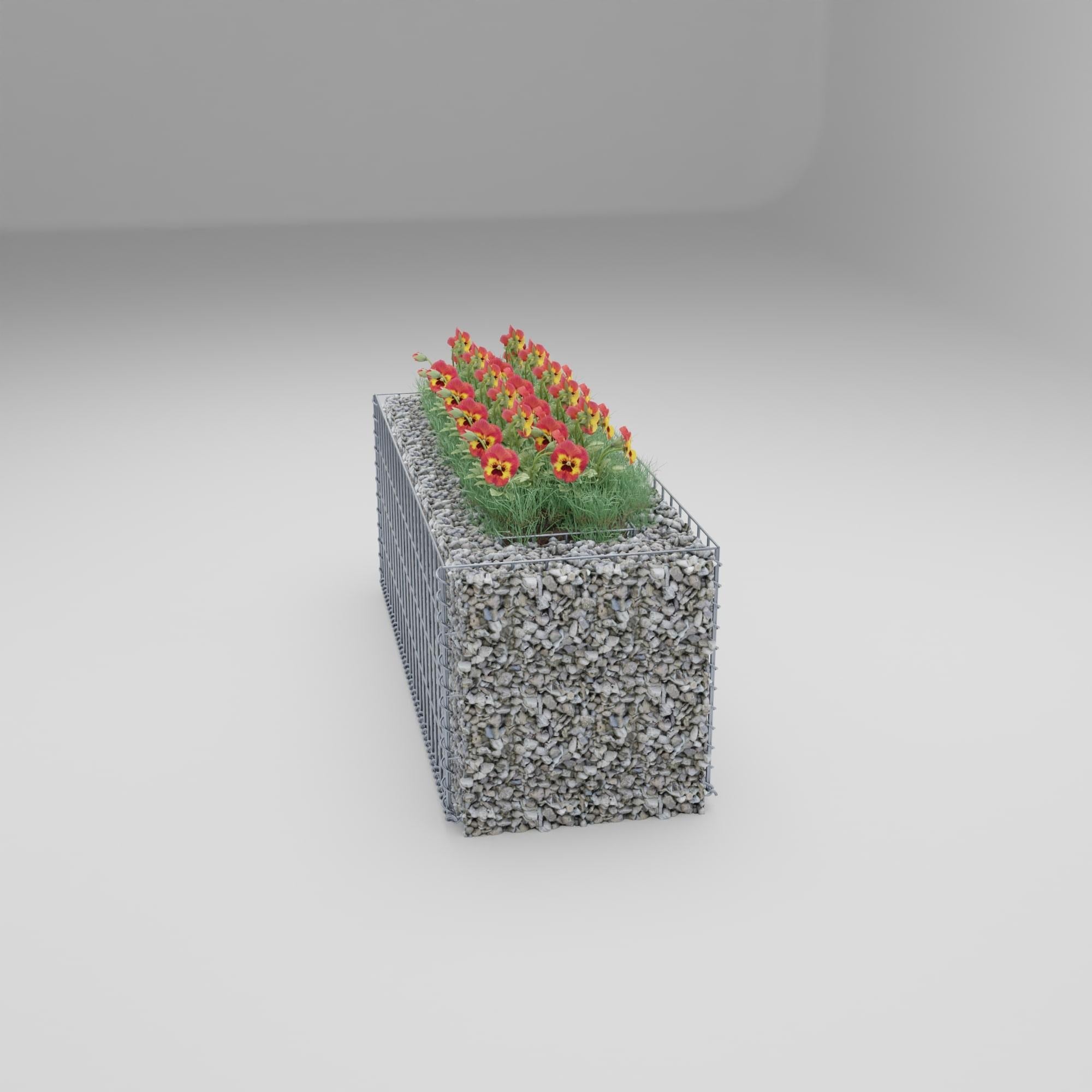 Højbed firkantet 100 cm x 40 cm x 40 cm (L x H x D), maskestørrelse 5 x 10 cm, vægtykkelse 10 cm