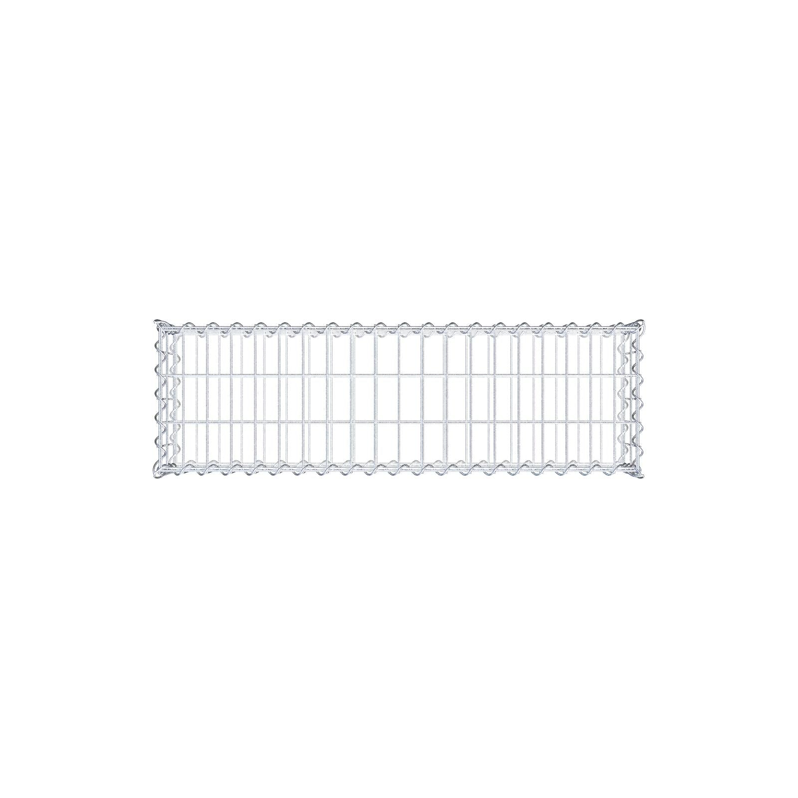 Gavión 100 cm x 20 cm x 30 cm (largo x alto x fondo), malla 5 cm x 10 cm, en espiral