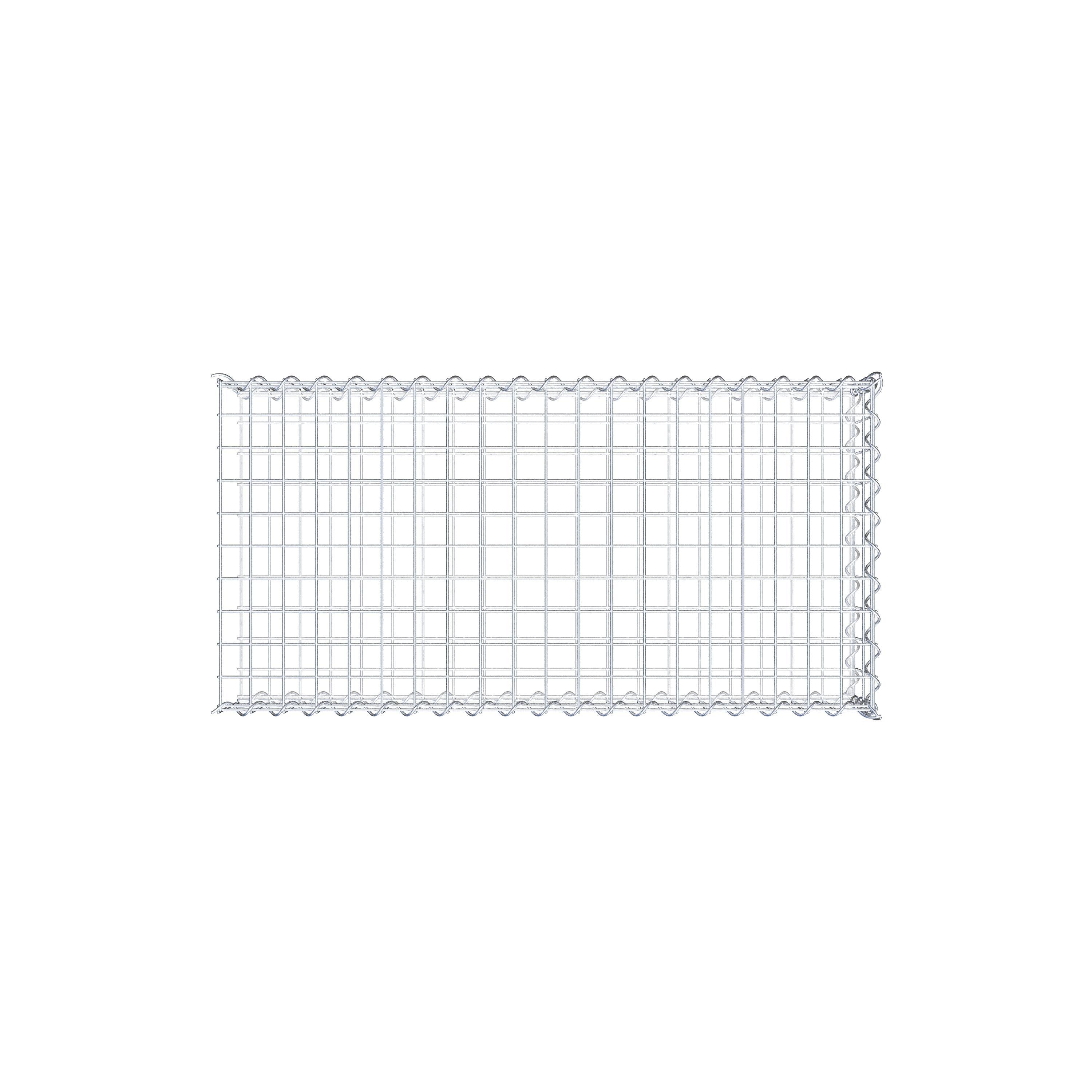 Opvokset gabion type 2 100 cm x 20 cm x 50 cm (L x H x D), maskestørrelse 5 cm x 10 cm, spiral