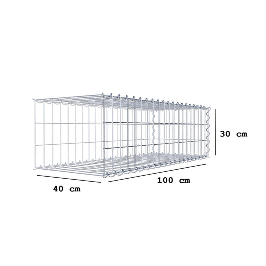 Påväxt gabion typ 2 100 cm x 30 cm x 40 cm (L x H x D), maskstorlek 5 cm x 10 cm, spiral