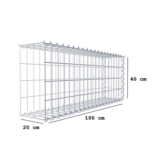 Påväxt gabion typ 2 100 cm x 40 cm x 20 cm (L x H x D), maskstorlek 5 cm x 10 cm, spiral