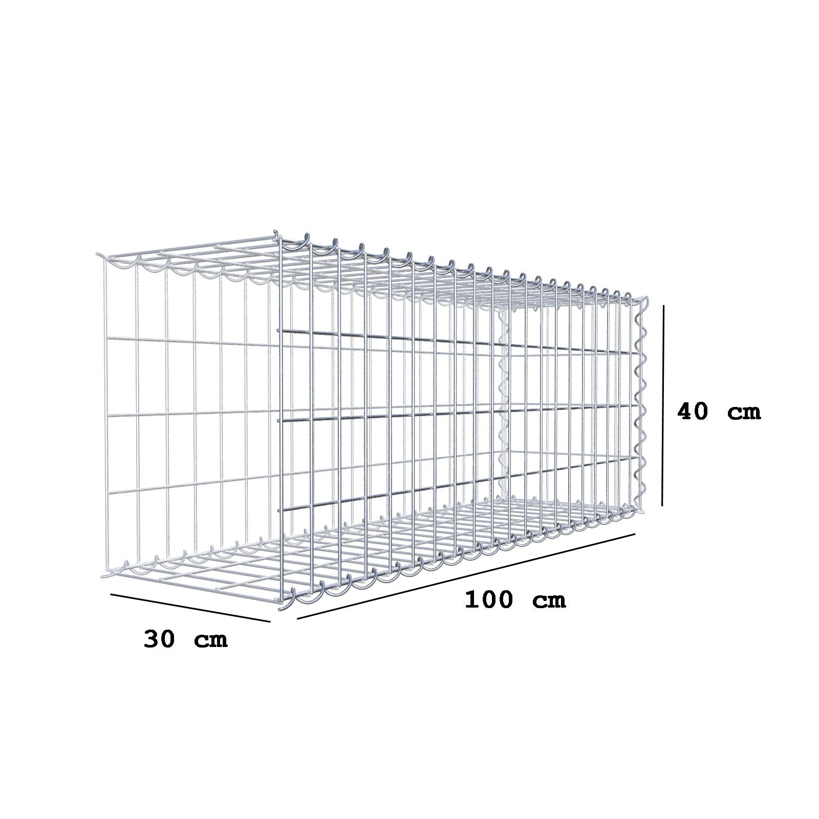 Gabion modulaire type 2 100 x 40 x 30 cm – Maille 5 x 10 cm – Acier galvanisé