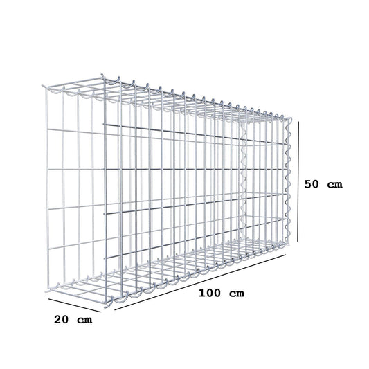 Grown-on gabion type 2 100 cm x 50 cm x 20 cm (L x H x D), mesh size 5 cm x 10 cm, spiral