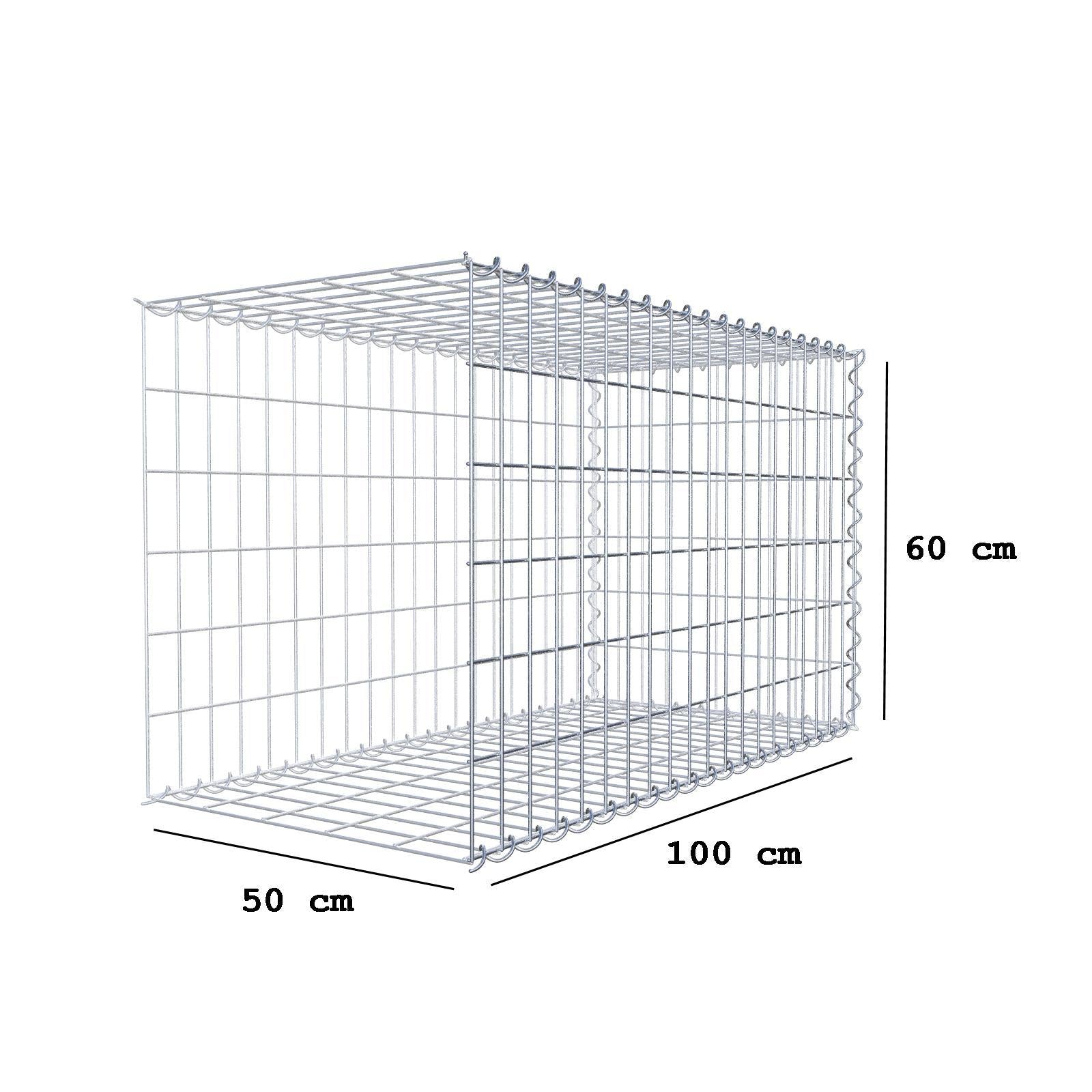 Anbaugabione Typ 2 100 cm x 60 cm x 50 cm (L x H x T), Maschenweite 5 cm x 10 cm, Spirale