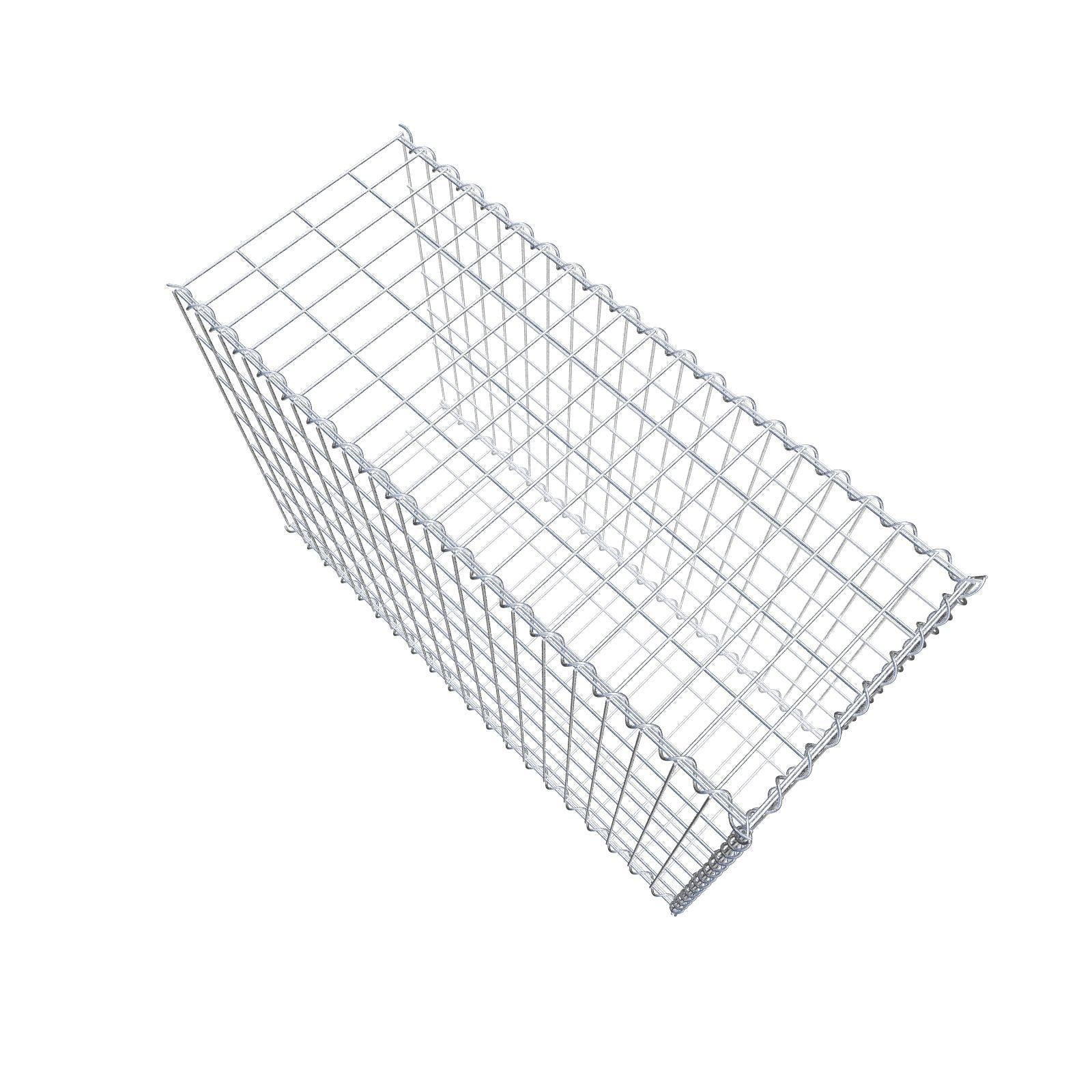 Opvokset gabion type 2 100 cm x 70 cm x 40 cm (L x H x D), maskestørrelse 5 cm x 10 cm, spiral