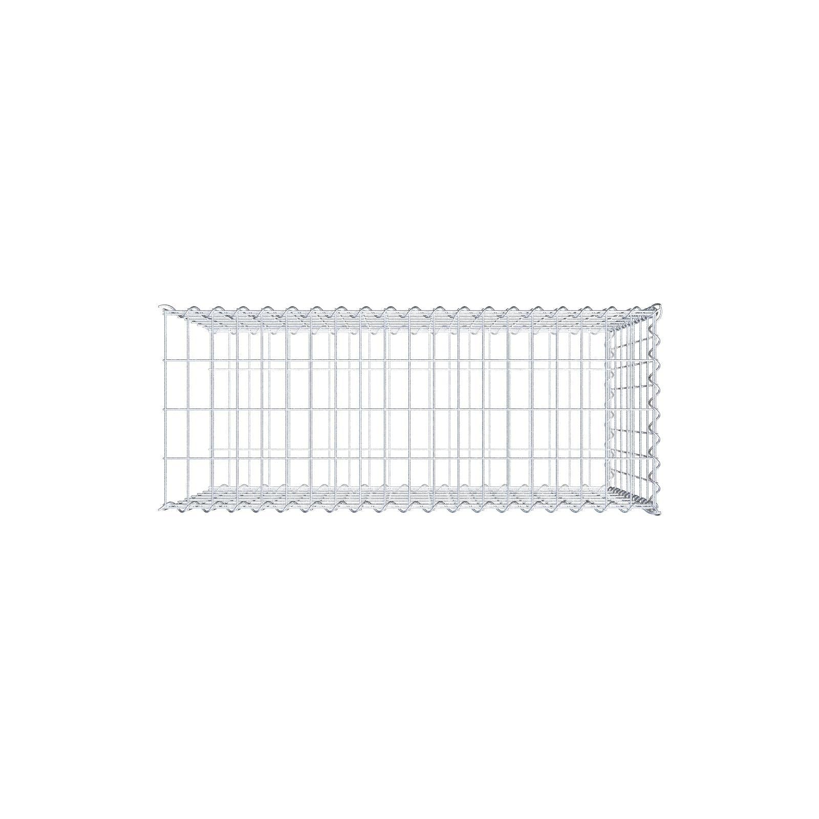 Opvokset gabion type 2 100 cm x 70 cm x 40 cm (L x H x D), maskestørrelse 5 cm x 10 cm, spiral