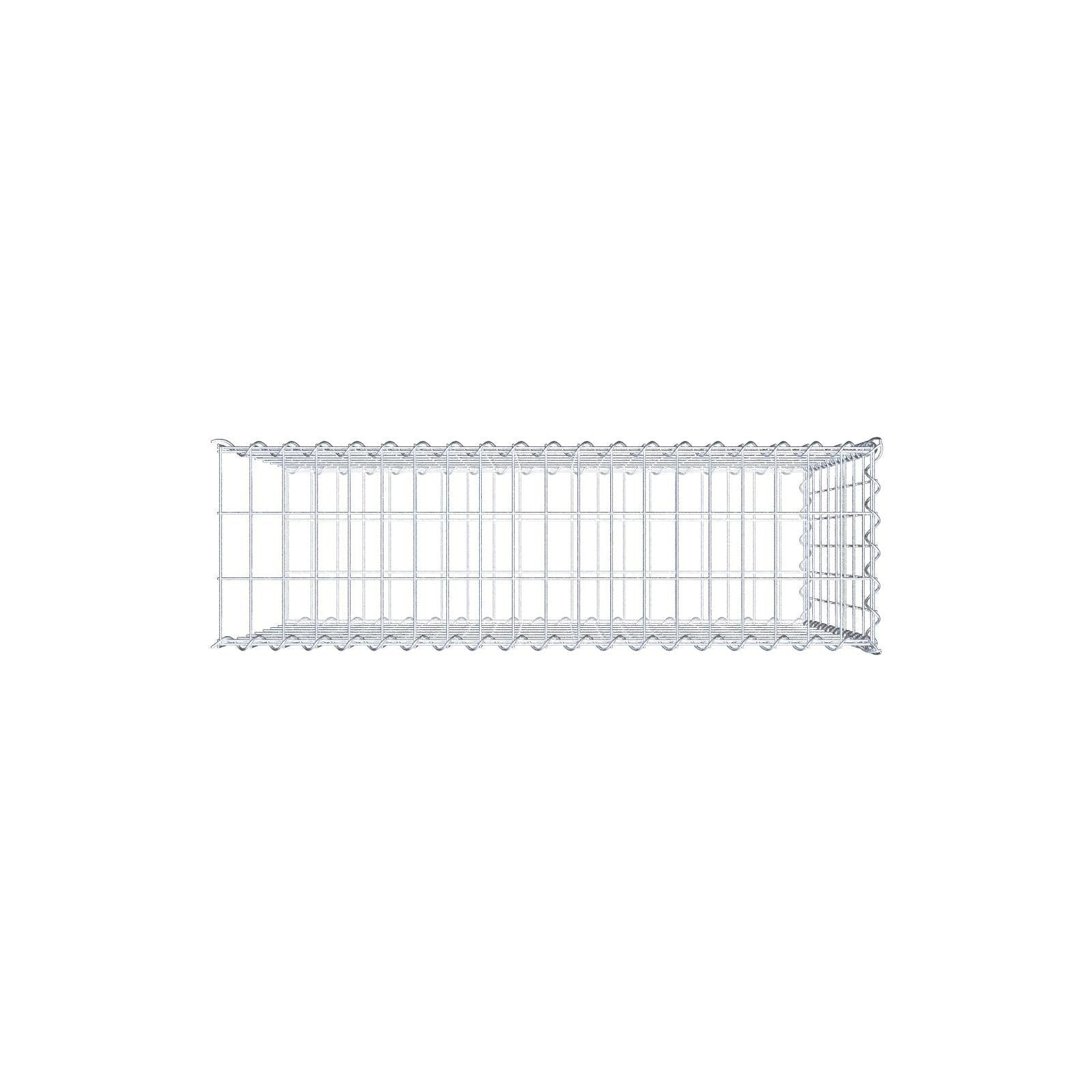 Grown-on gabion type 2 100 cm x 80 cm x 30 cm (L x H x D), mesh size 5 cm x 10 cm, spiral
