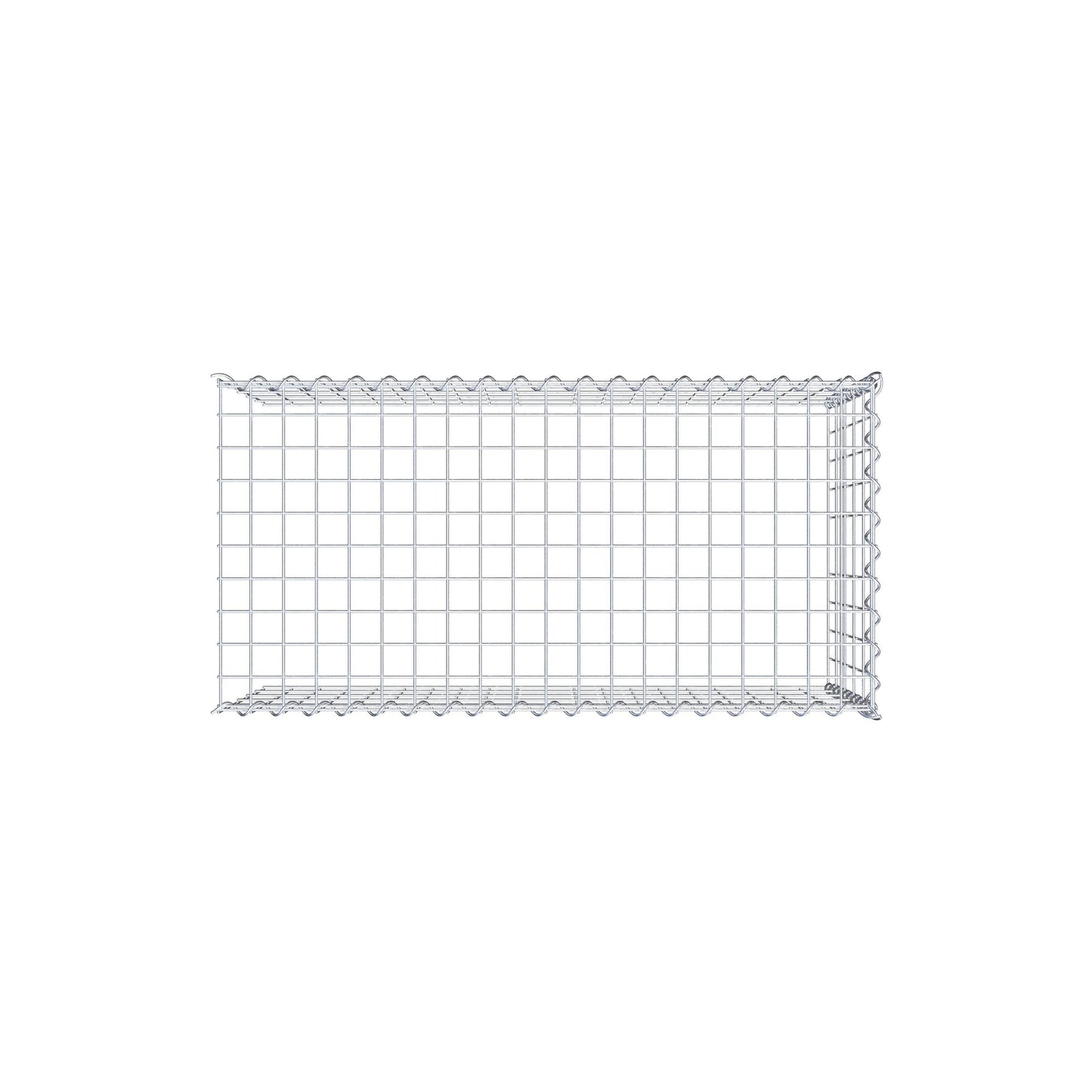 Opvokset gabion type 4 100 cm x 50 cm x 50 cm (L x H x D), maskestørrelse 5 cm x 10 cm, spiral