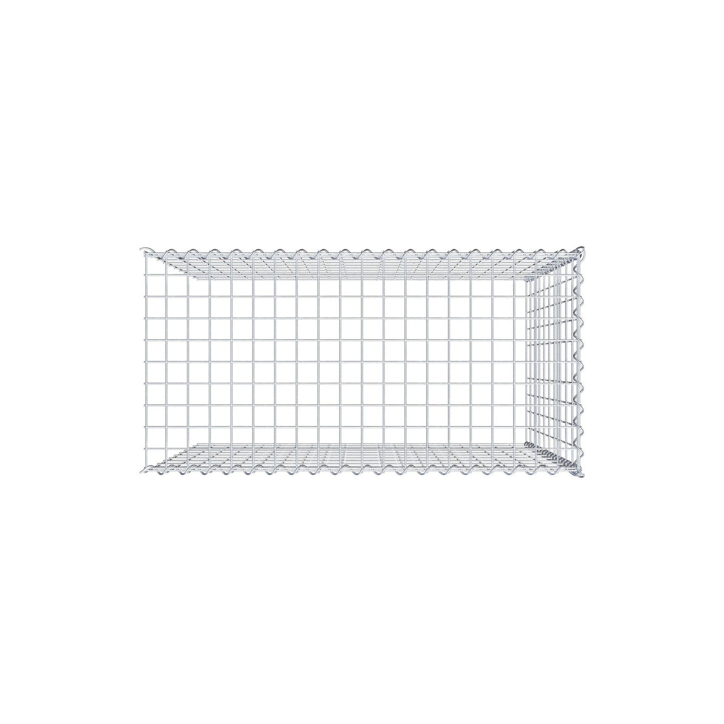 Grown-on gabion type 4 100 cm x 100 cm x 50 cm (L x H x D), mesh size 5 cm x 10 cm, spiral