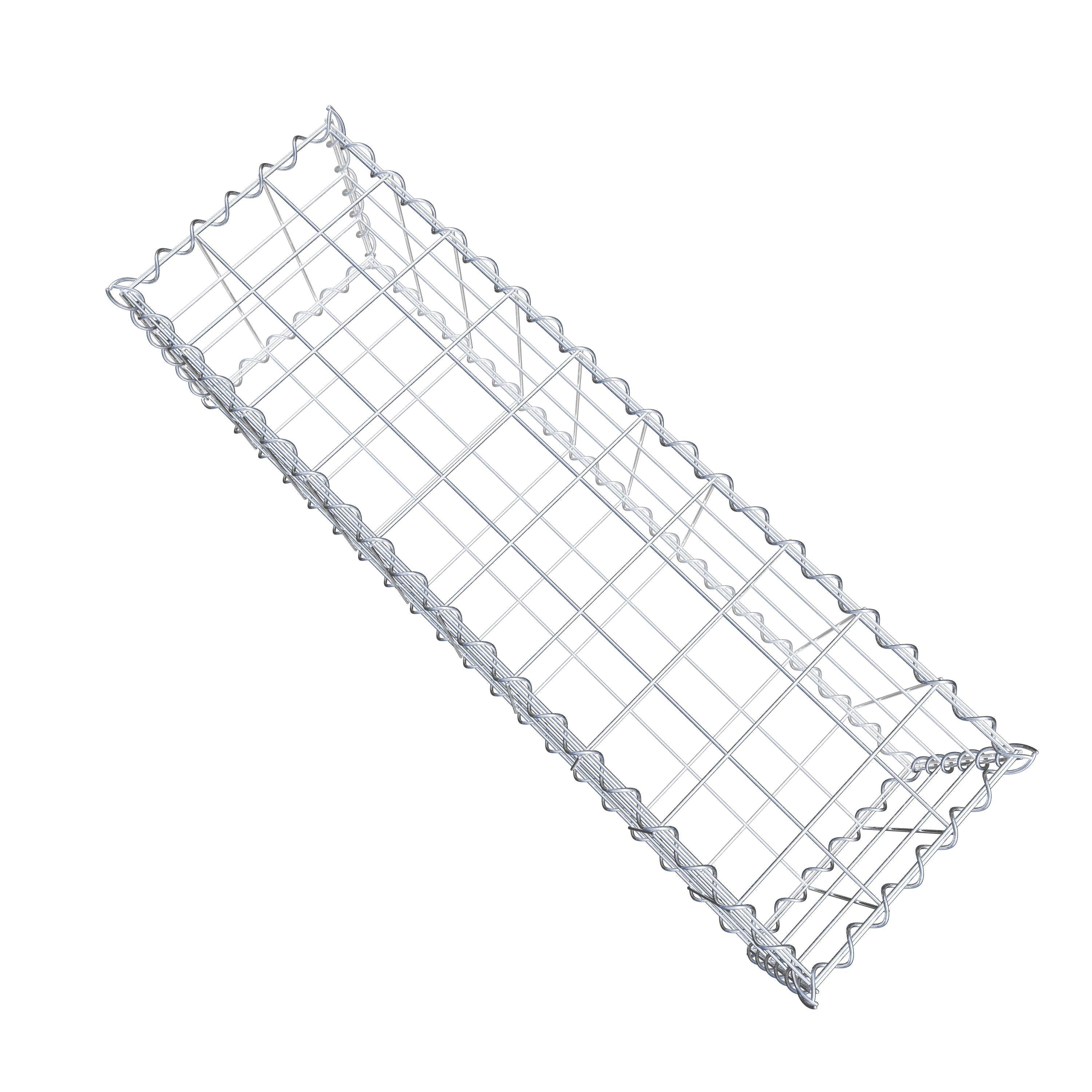 Schanskorf 100 cm x 30 cm x 30 cm (L x H x D), maaswijdte 10 cm x 10 cm, spiraalvormig
