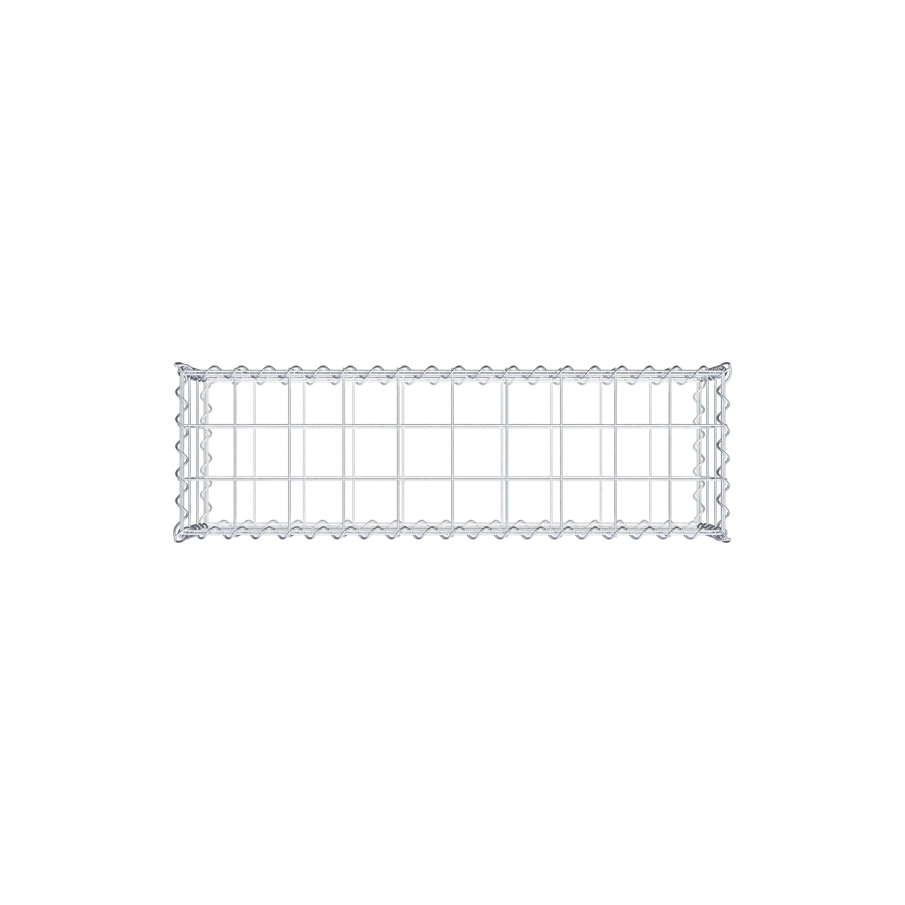 Schanskorf 100 cm x 30 cm x 30 cm (L x H x D), maaswijdte 10 cm x 10 cm, spiraalvormig