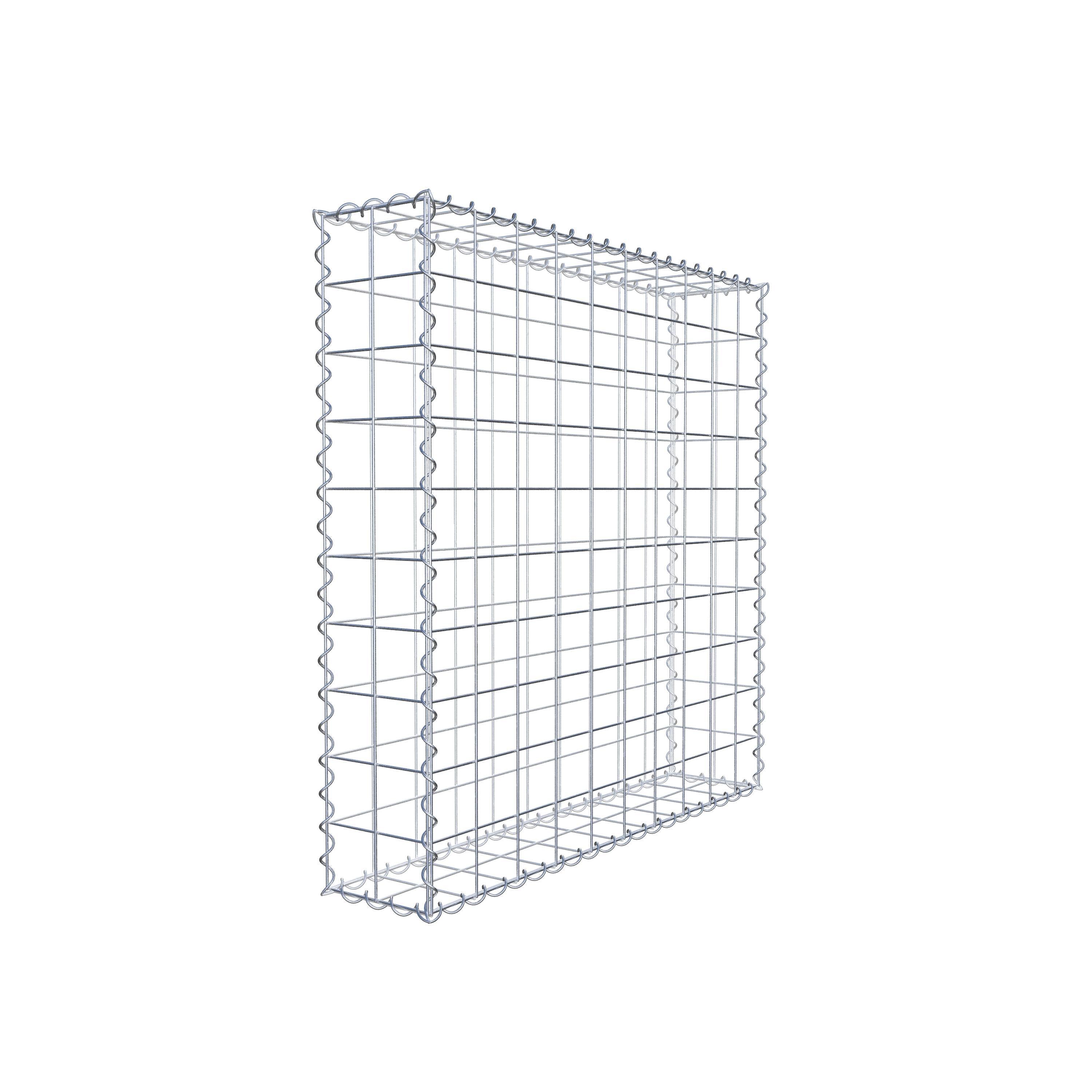 Gabion 100 cm x 100 cm x 20 cm (L x H x P), mailles 10 cm x 10 cm, spirale