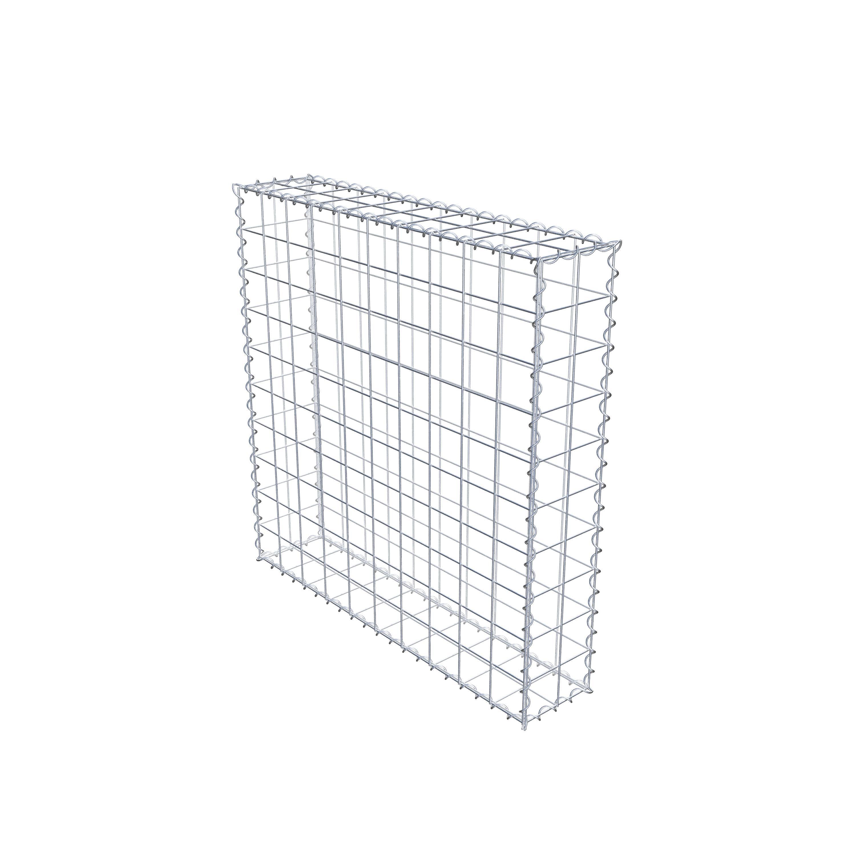 Gabion 100 cm x 100 cm x 20 cm (L x H x P), mailles 10 cm x 10 cm, spirale