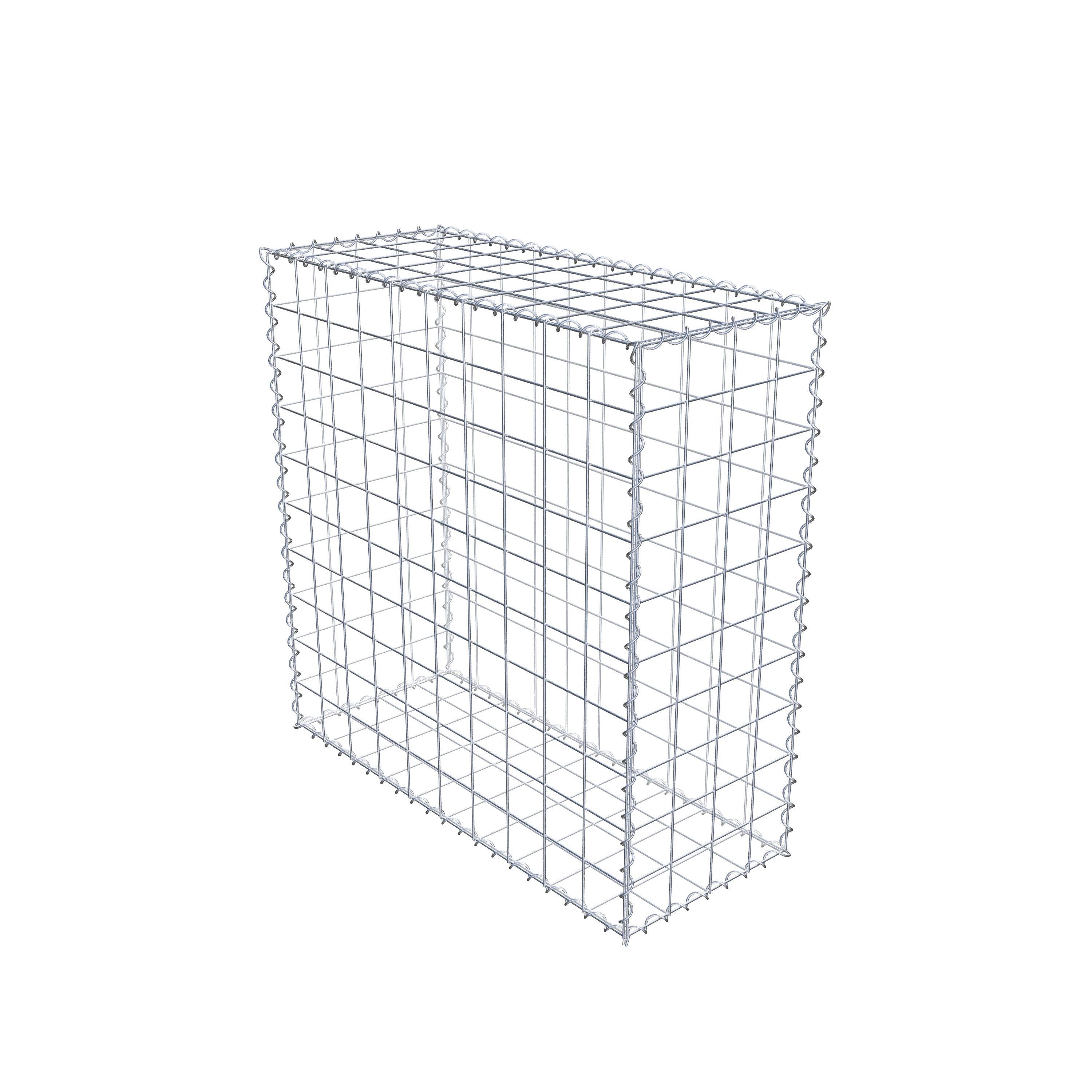 Gabione 100 cm x 100 cm x 40 cm (L x H x T), Maschenweite 10 cm x 10 cm, Spirale