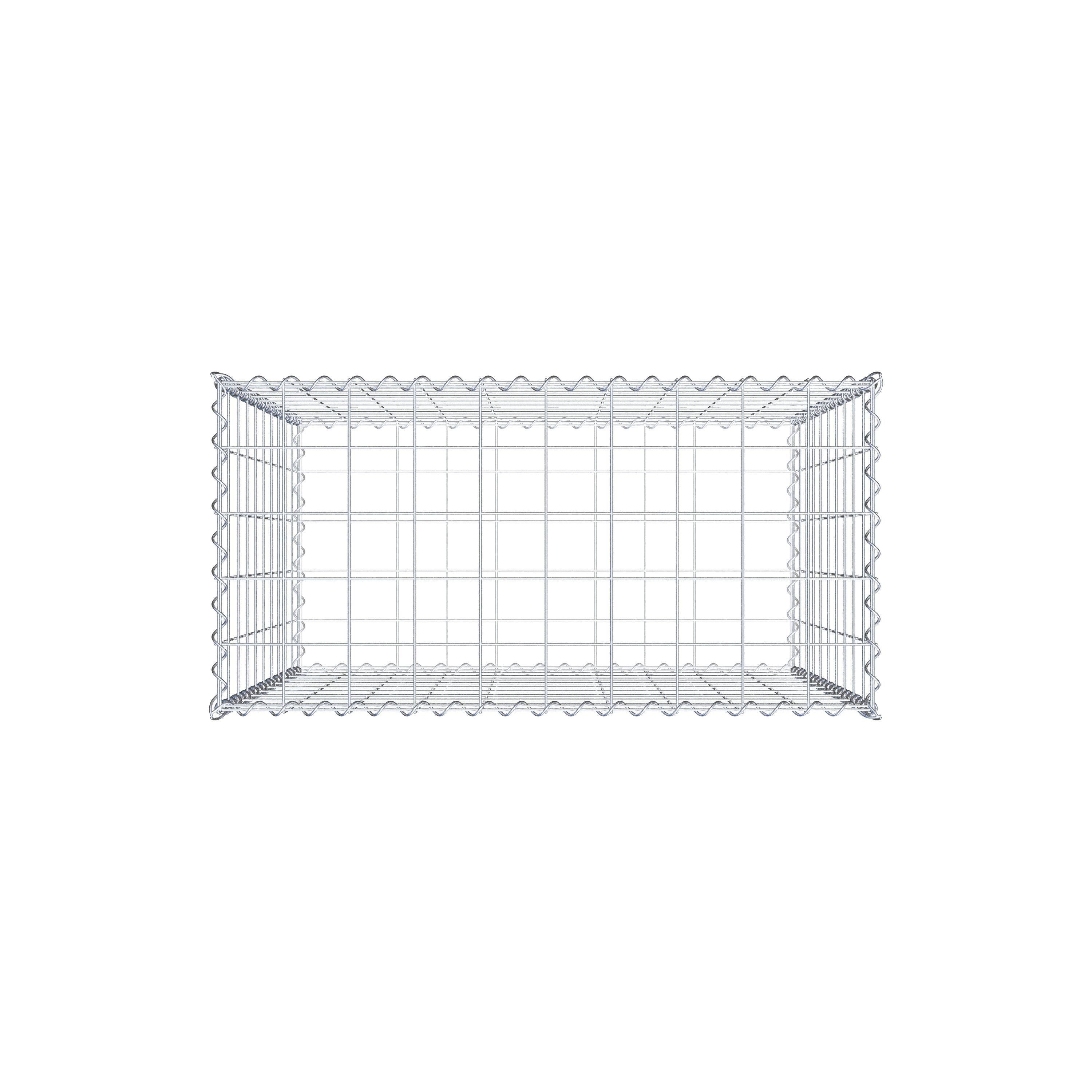 Gabion 100 cm x 100 cm x 50 cm (L x H x D), mesh size 10 cm x 10 cm, spiral