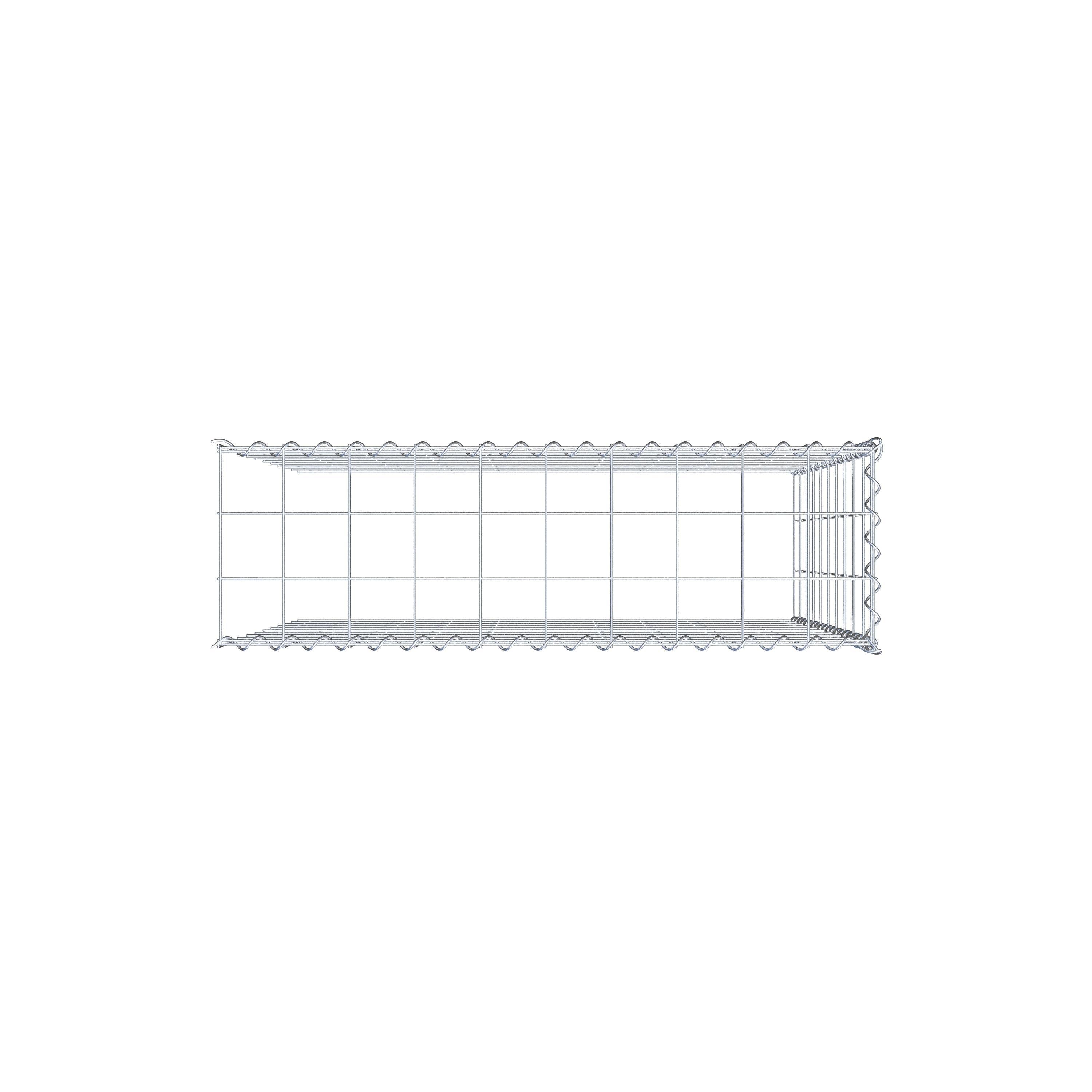 Gabion rapporté type 4 100 cm x 100 cm x 30 cm (L x H x P), mailles 10 cm x 10 cm, spirale