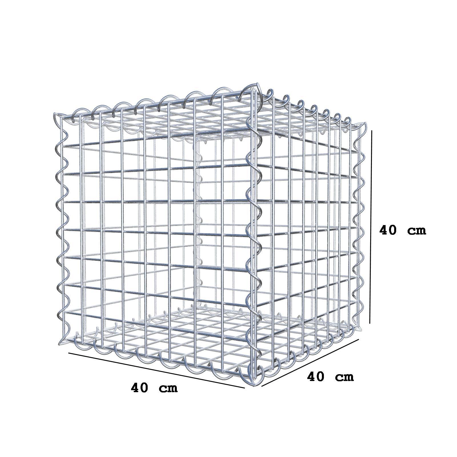 Gabion 40 cm x 40 cm x 40 cm (L x H x D), mesh size 5 cm x 5 cm, spiral