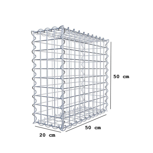 Gabion 50 cm x 50 cm x 20 cm (L x H x P), mailles 5 cm x 5 cm, spirale