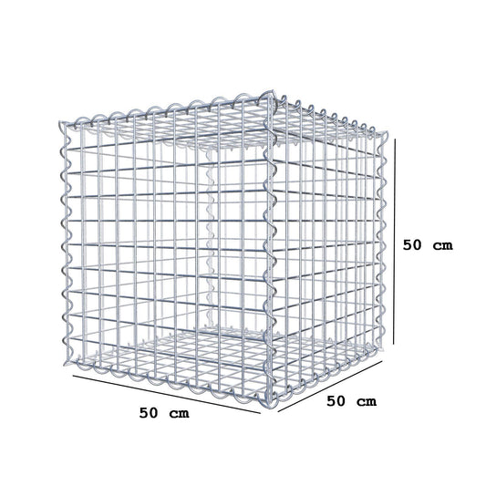 Gabion 50 cm x 50 cm x 50 cm (L x H x D), maskstorlek 5 cm x 5 cm, spiral