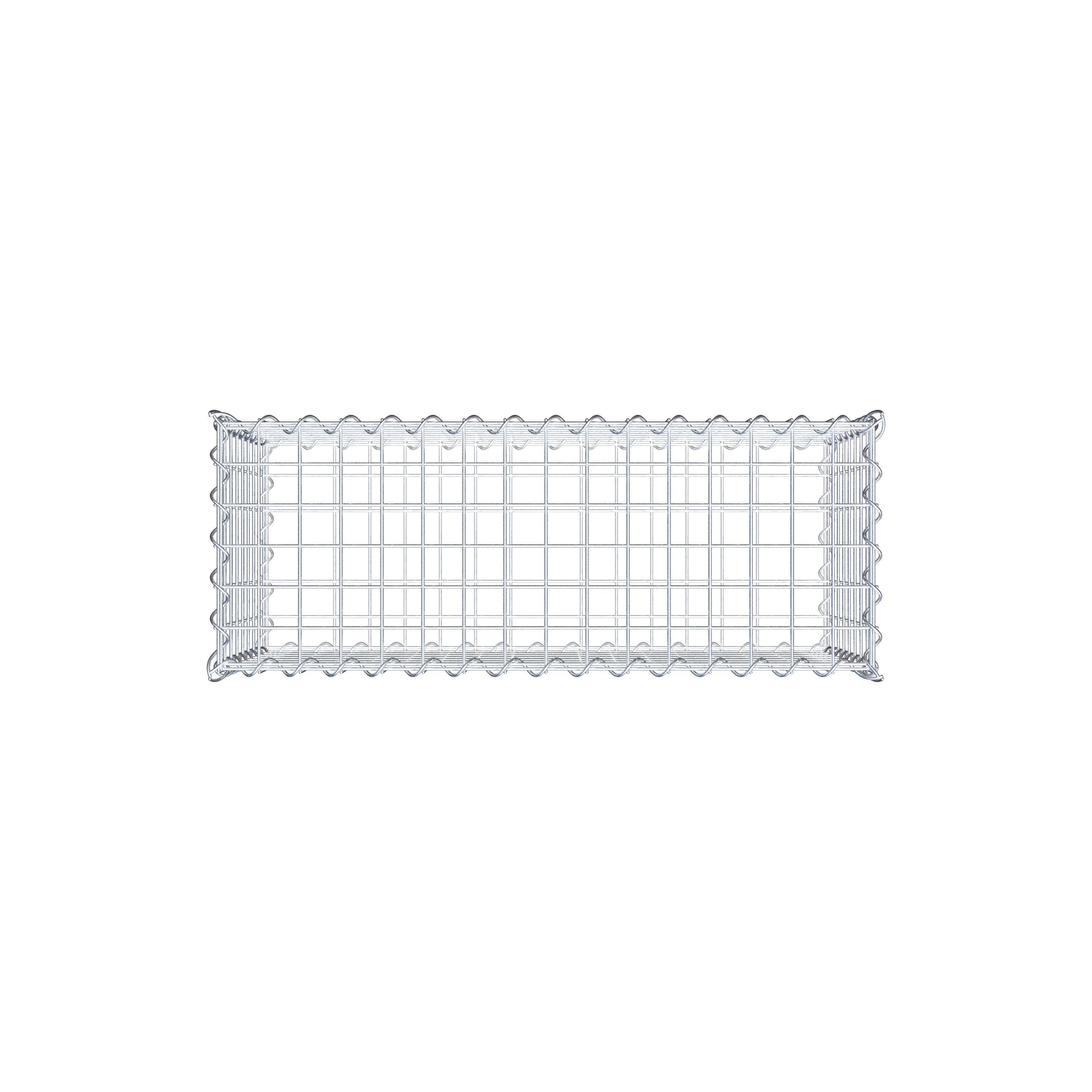 Schanskorf 80 cm x 40 cm x 30 cm (L x H x D), maaswijdte 5 cm x 5 cm, spiraalvormig