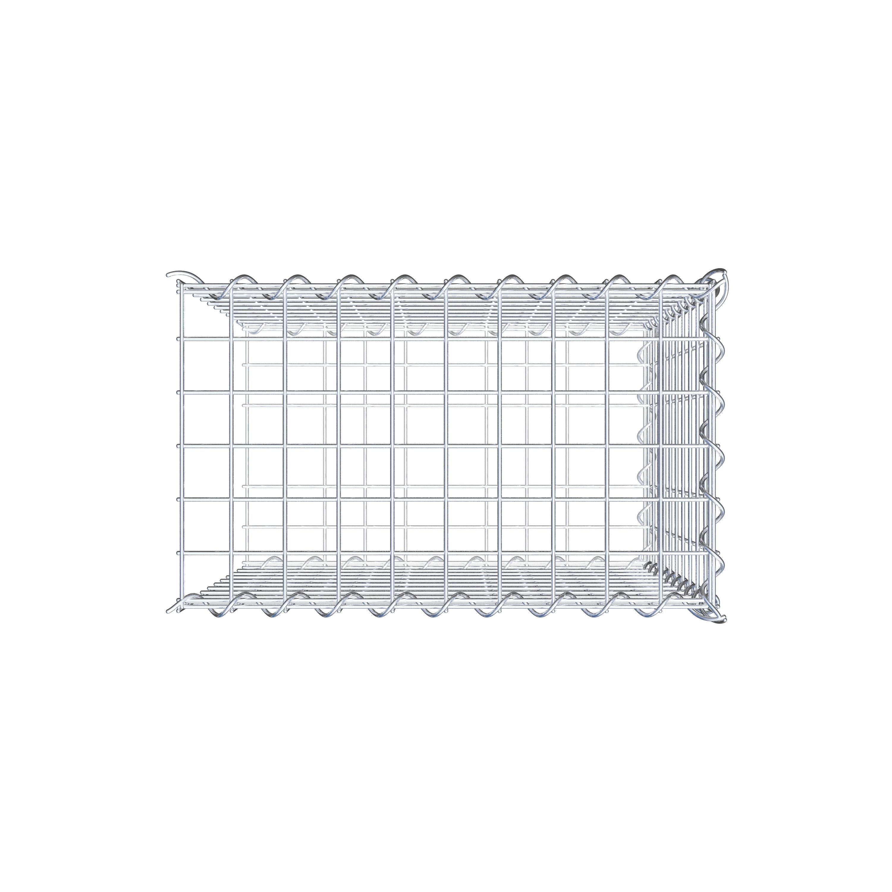 Gabion rapporté type 2 50 cm x 50 cm x 30 cm (L x H x P), mailles 5 cm x 5 cm, spirale