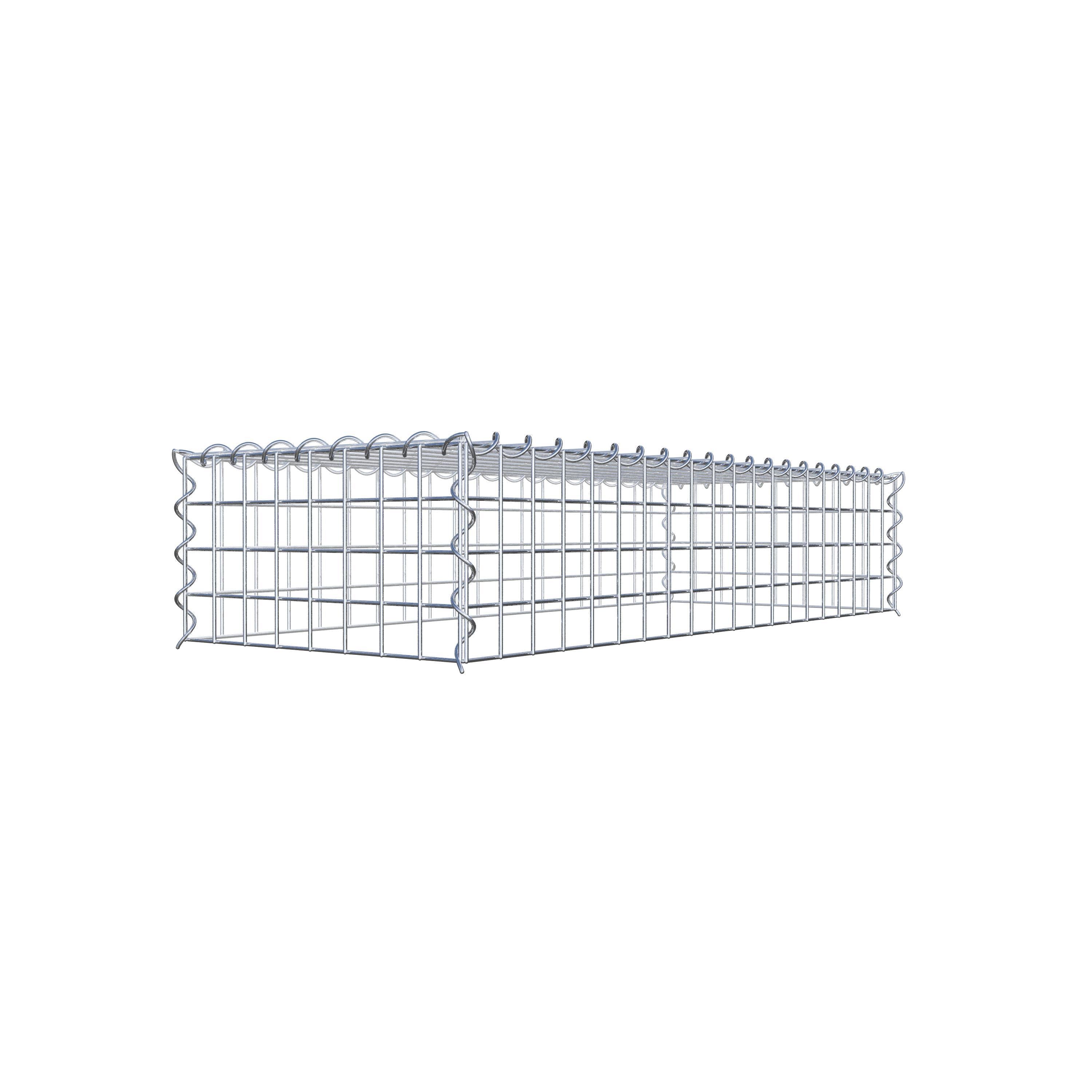 Gabion rapporté type 3 100 cm x 20 cm x 40 cm (L x H x P), mailles 5 cm x 5 cm, spirale