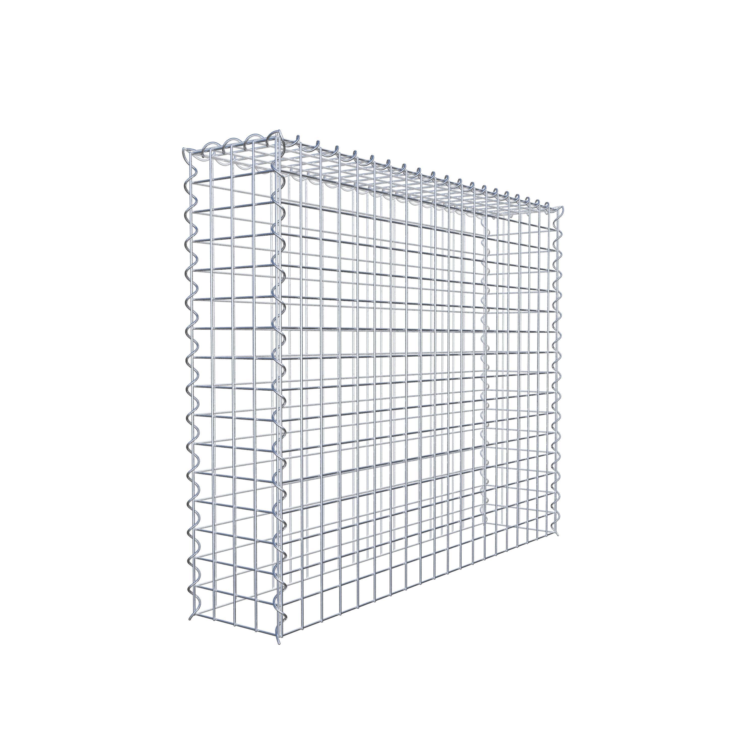 Opvokset gabion type 3 100 cm x 80 cm x 20 cm (L x H x D), maskestørrelse 5 cm x 5 cm, spiral