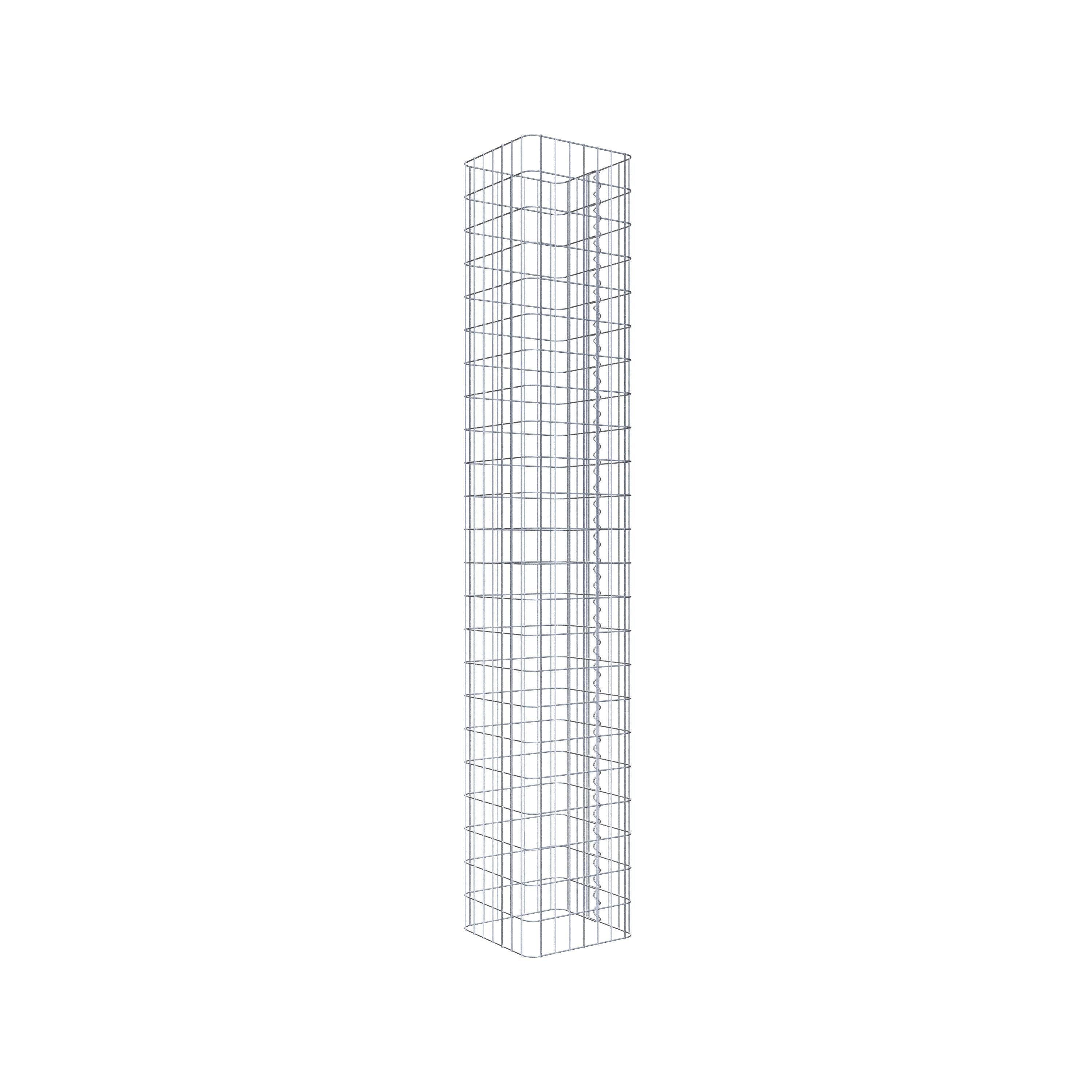Gabionensäule eckig 37 cm x 37 cm, 230 cm Höhe, MW 5 cm x 10 cm