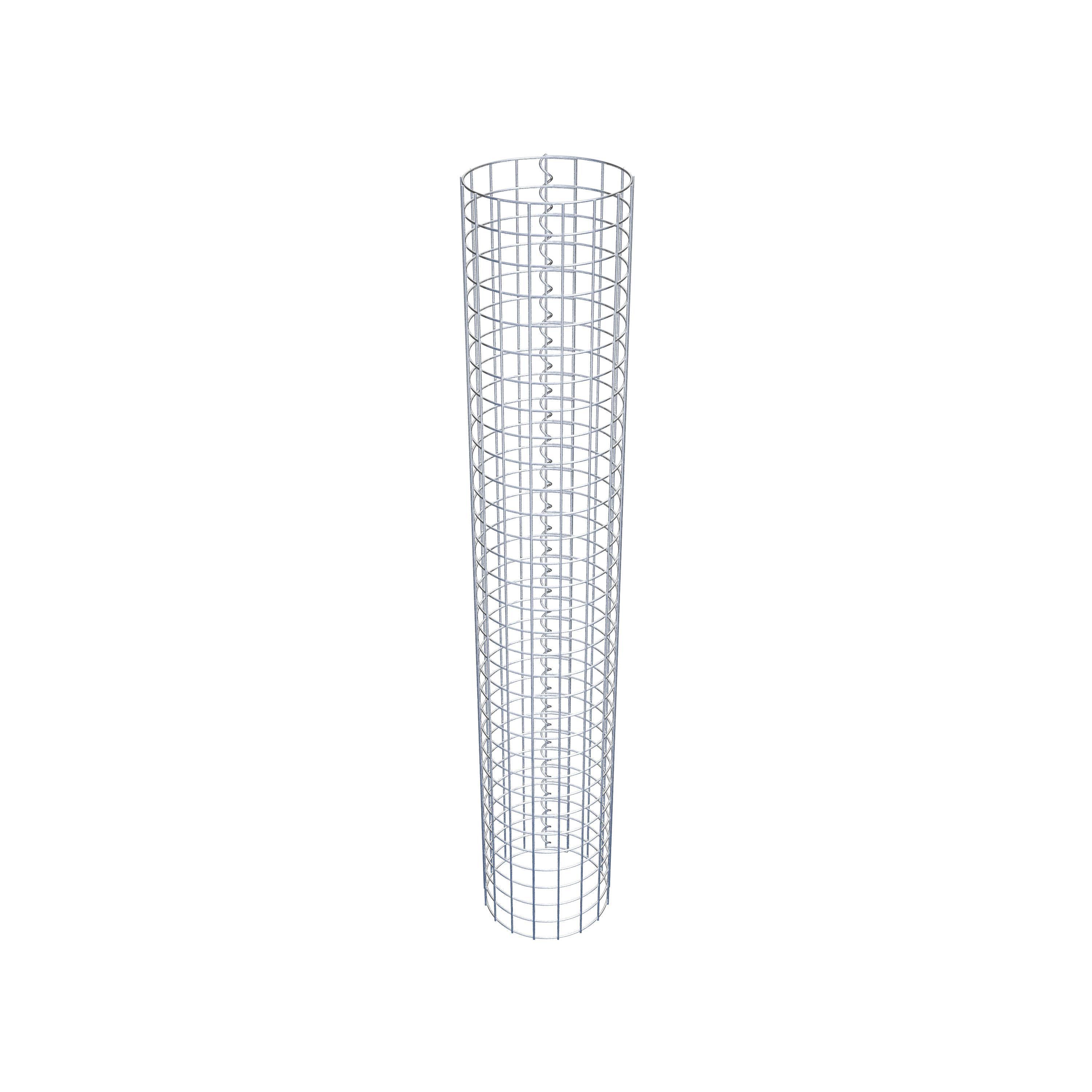 Gabion column around 27 cm diameter, 160 cm height, mesh size 5 cm x 5 cm