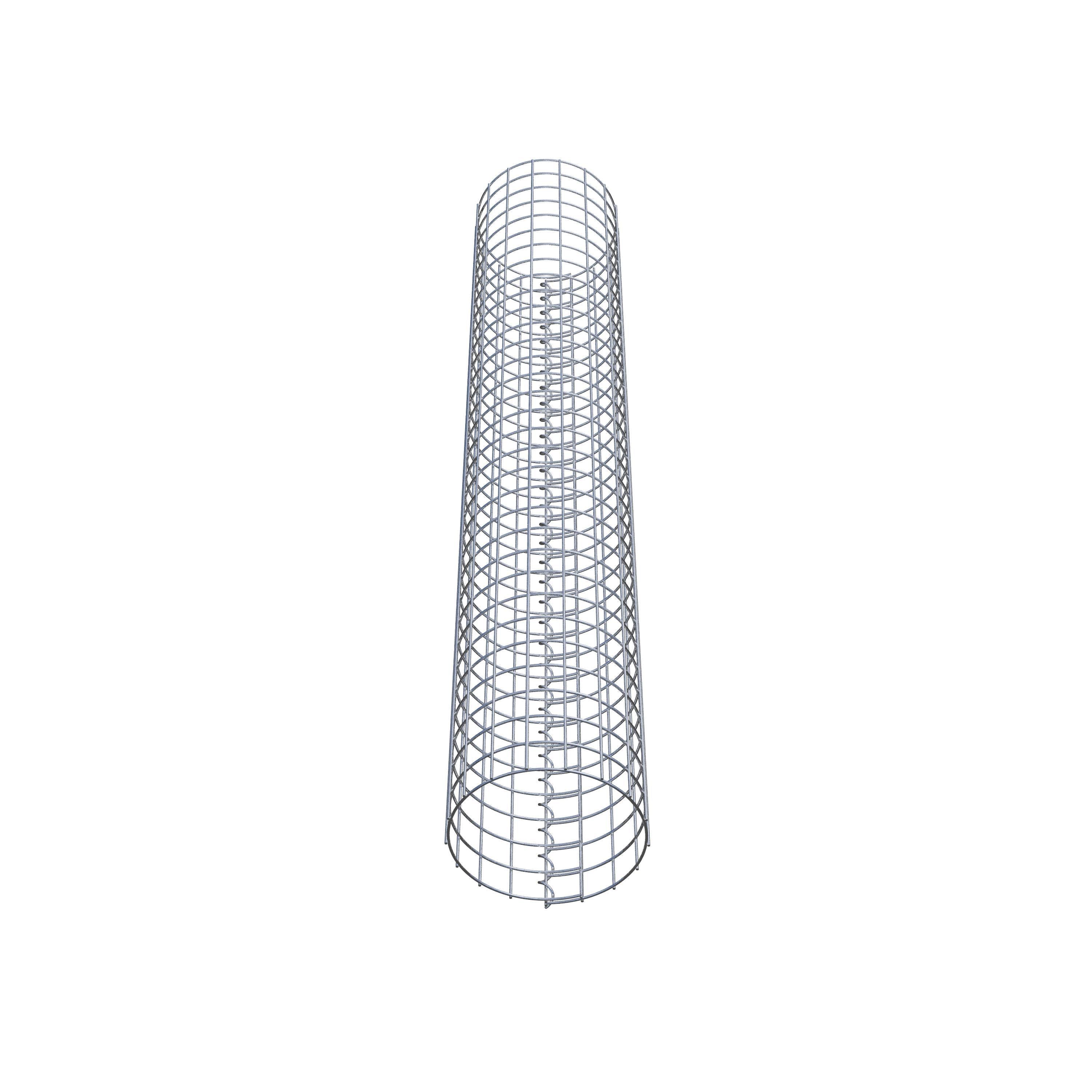 Gabion column around 27 cm diameter, 160 cm height, mesh size 5 cm x 5 cm