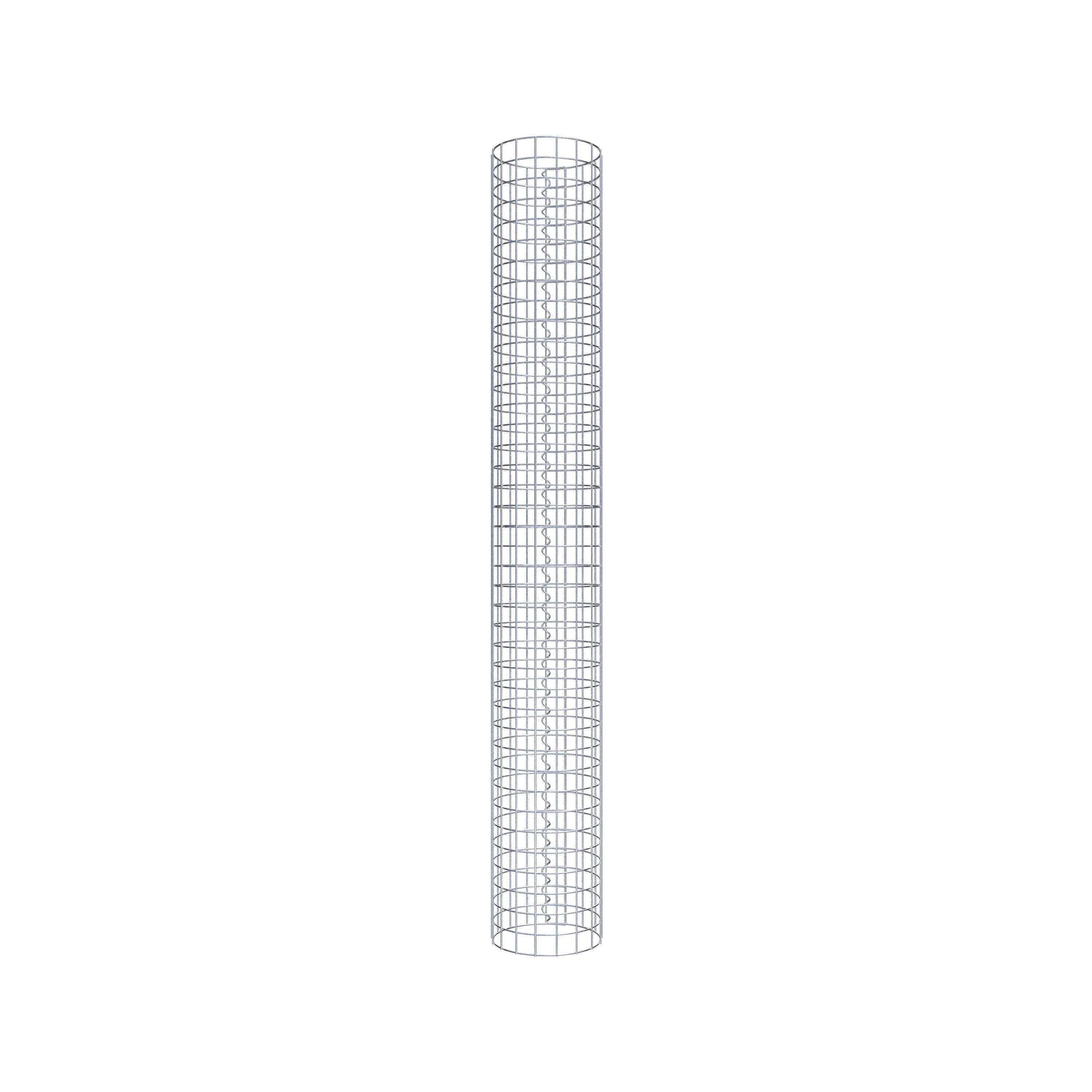 Colonna di gabbioni rotonda 27 cm di diametro, 200 cm di altezza, maglia 5 cm x 5 cm