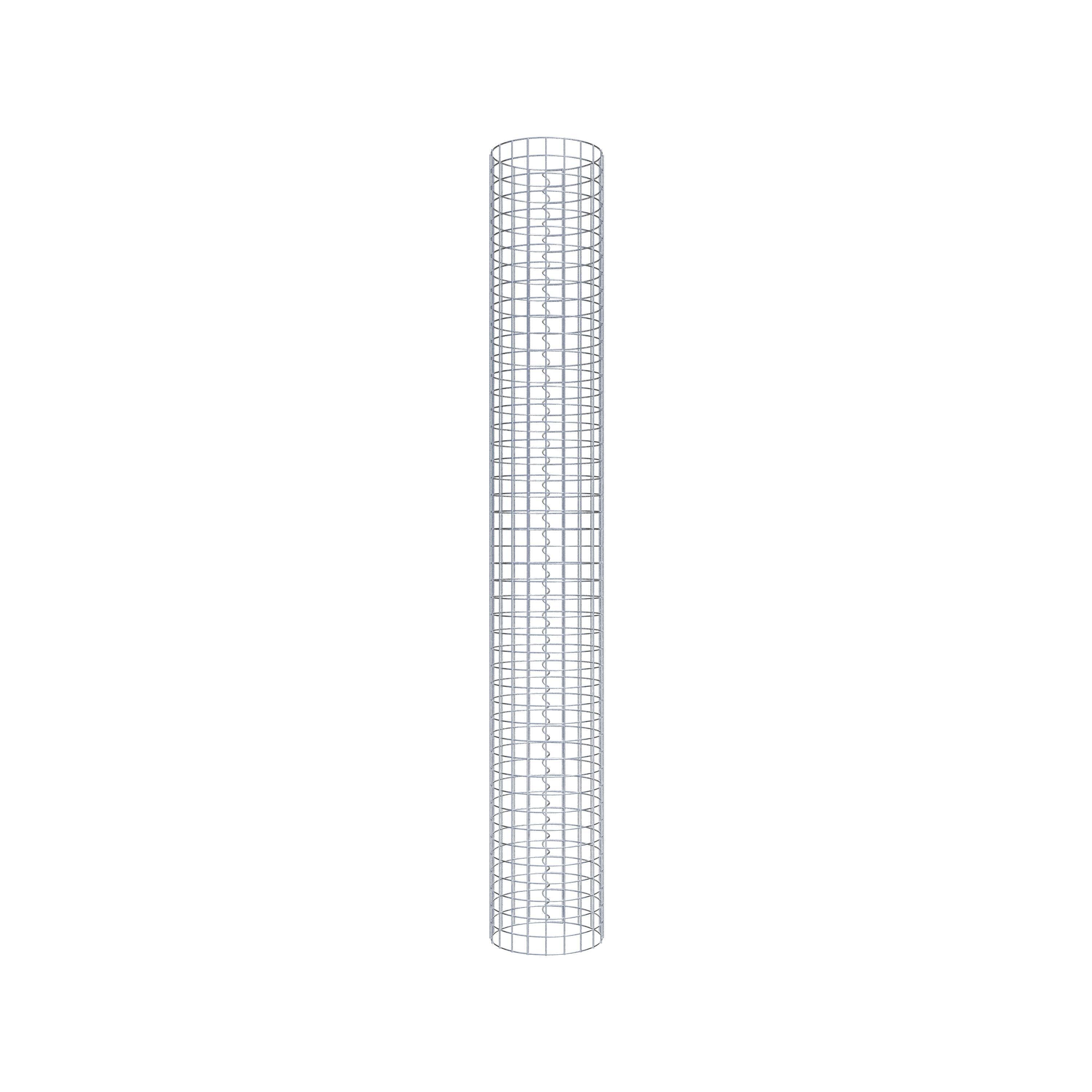 Colonna gabbionata rotonda 32 cm di diametro, 230 cm di altezza, maglia 5 cm x 5 cm