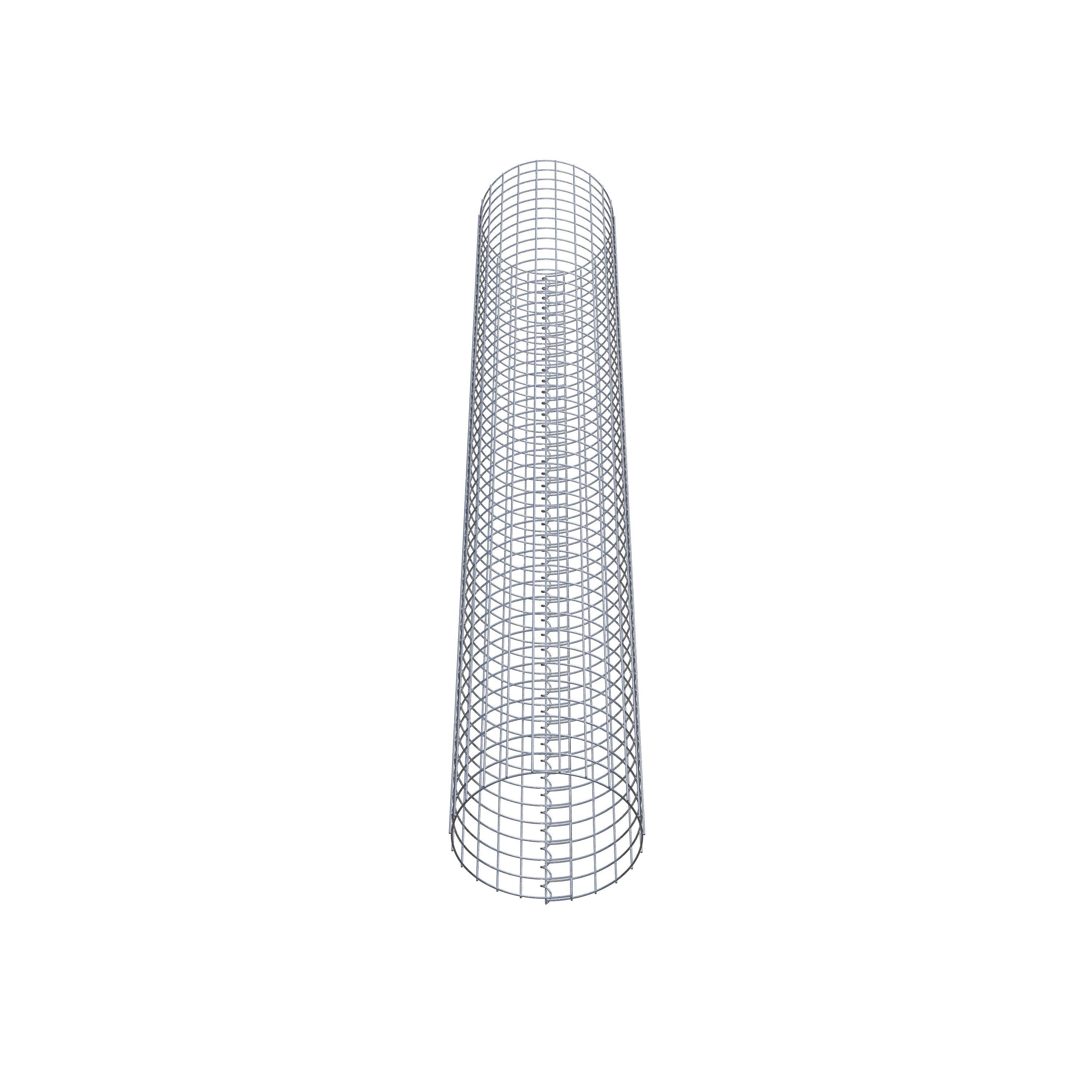 Gabion column around 37 cm diameter, 230 cm height, mesh size 5 cm x 5 cm