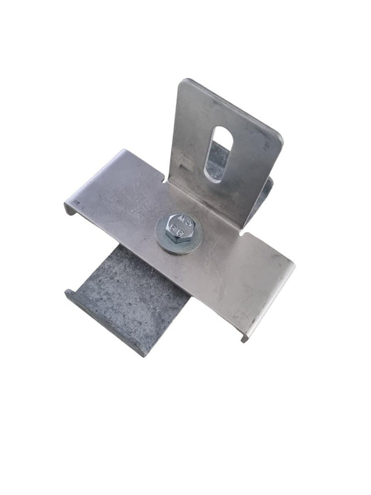 Morsetto con staffa per recinzione Dimensione rete 10 x 10 cm, zincato