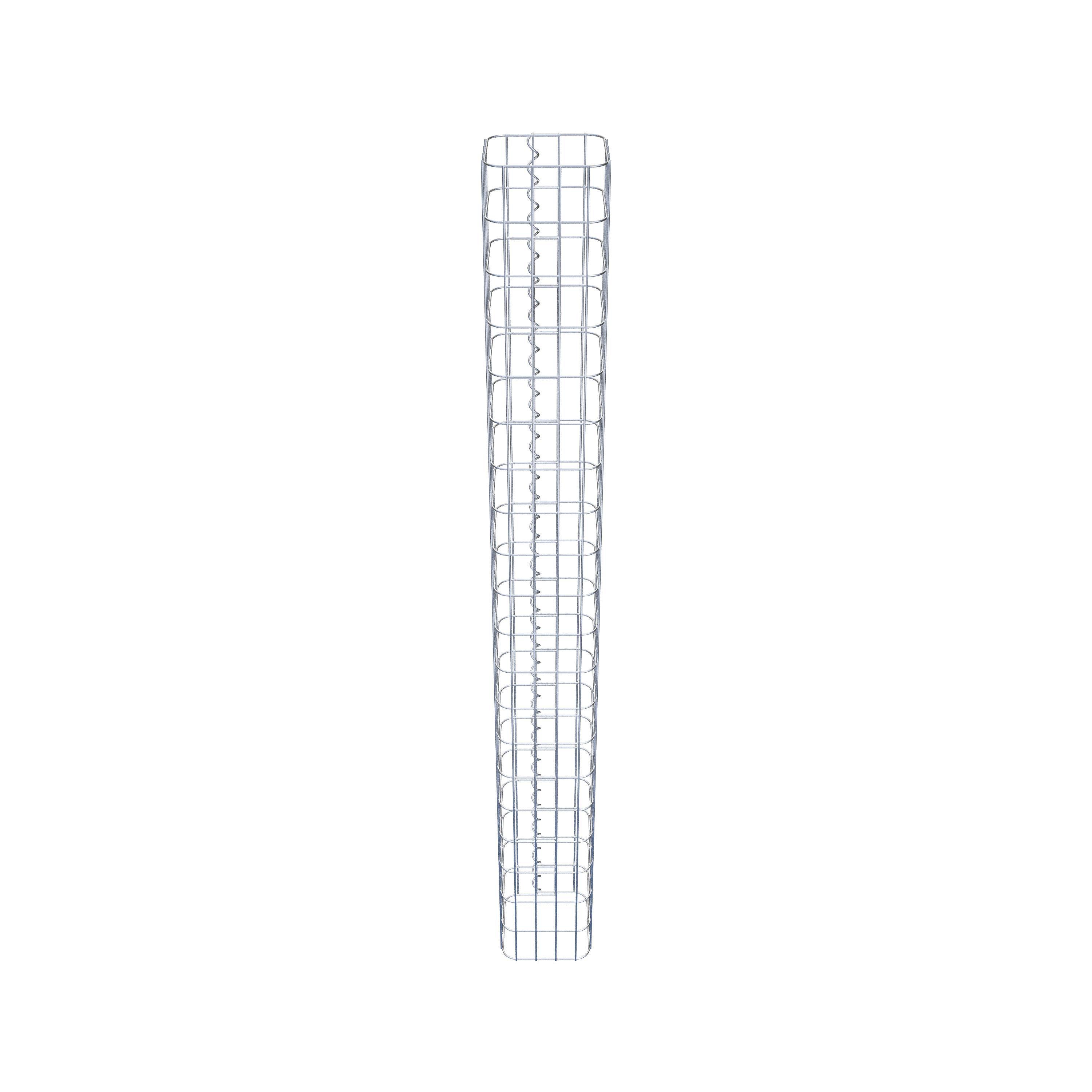 Rektangulär varmförzinkad gabionpelare, 22 cm x 22 cm, 200 cm hög, MW 5 cm x 10 cm