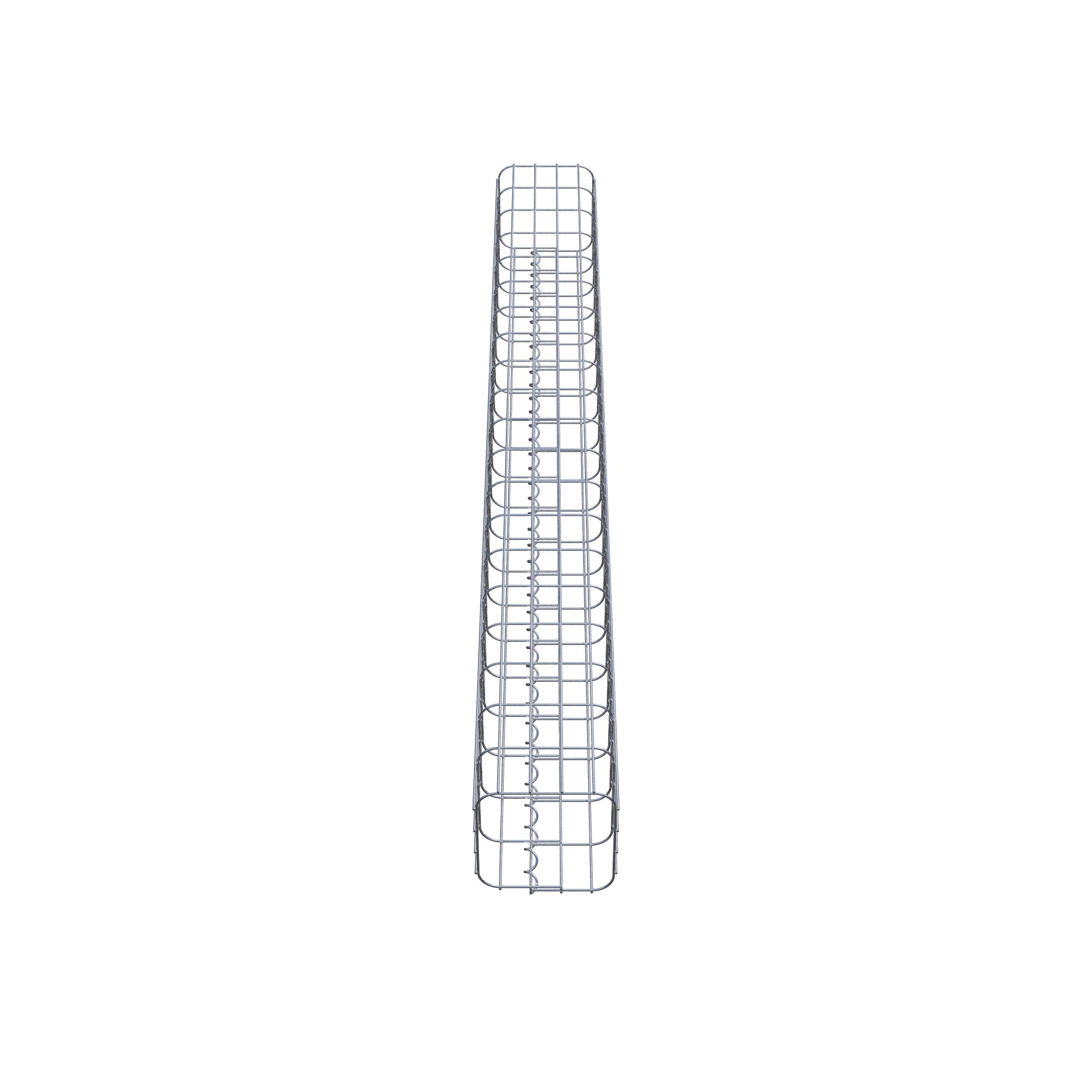 Rektangulär varmförzinkad gabionpelare, 22 cm x 22 cm, 200 cm hög, MW 5 cm x 10 cm