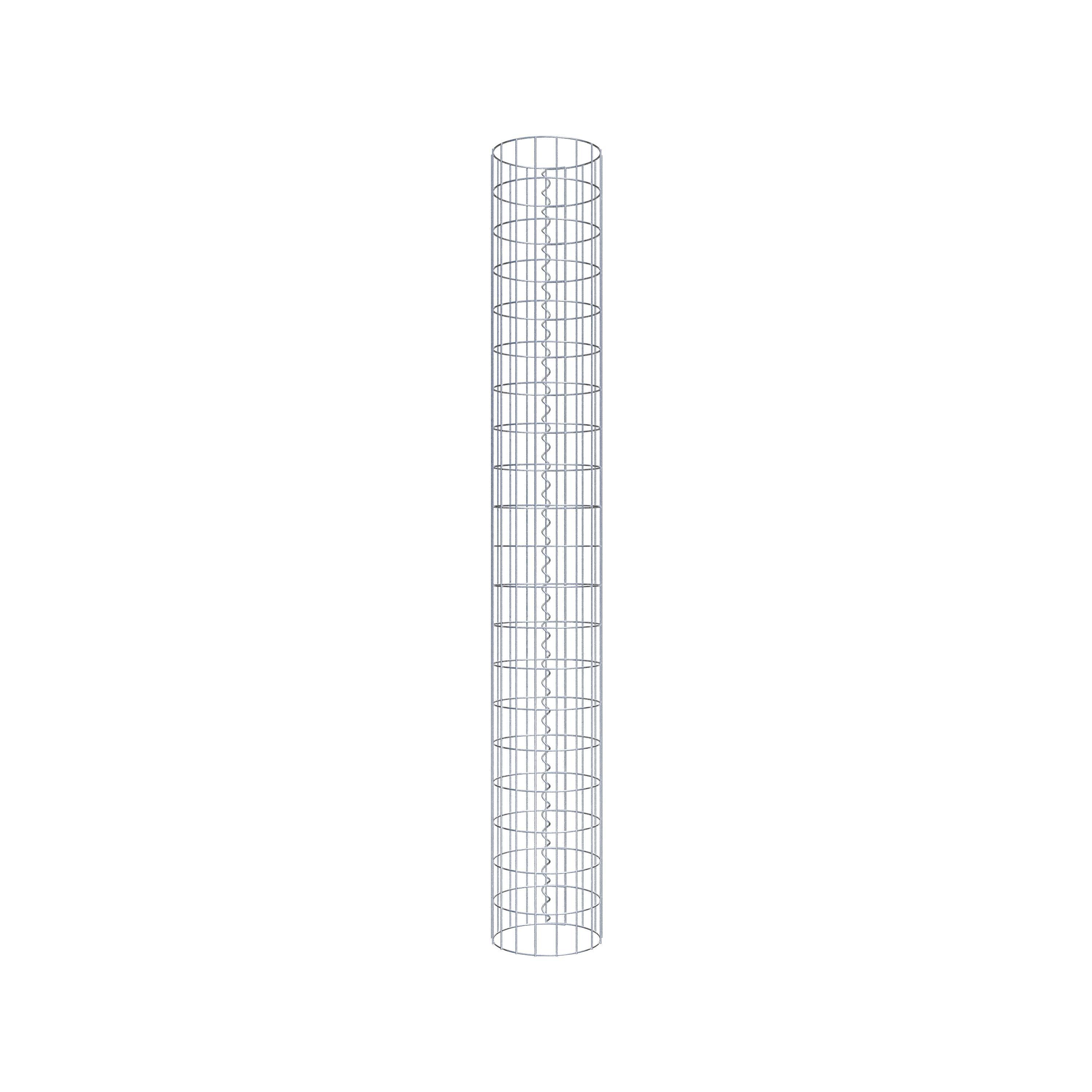 Rund gabionsøjle, varmgalvaniseret, 27 cm diameter, 200 cm højde, MW 5 cm x 10 cm