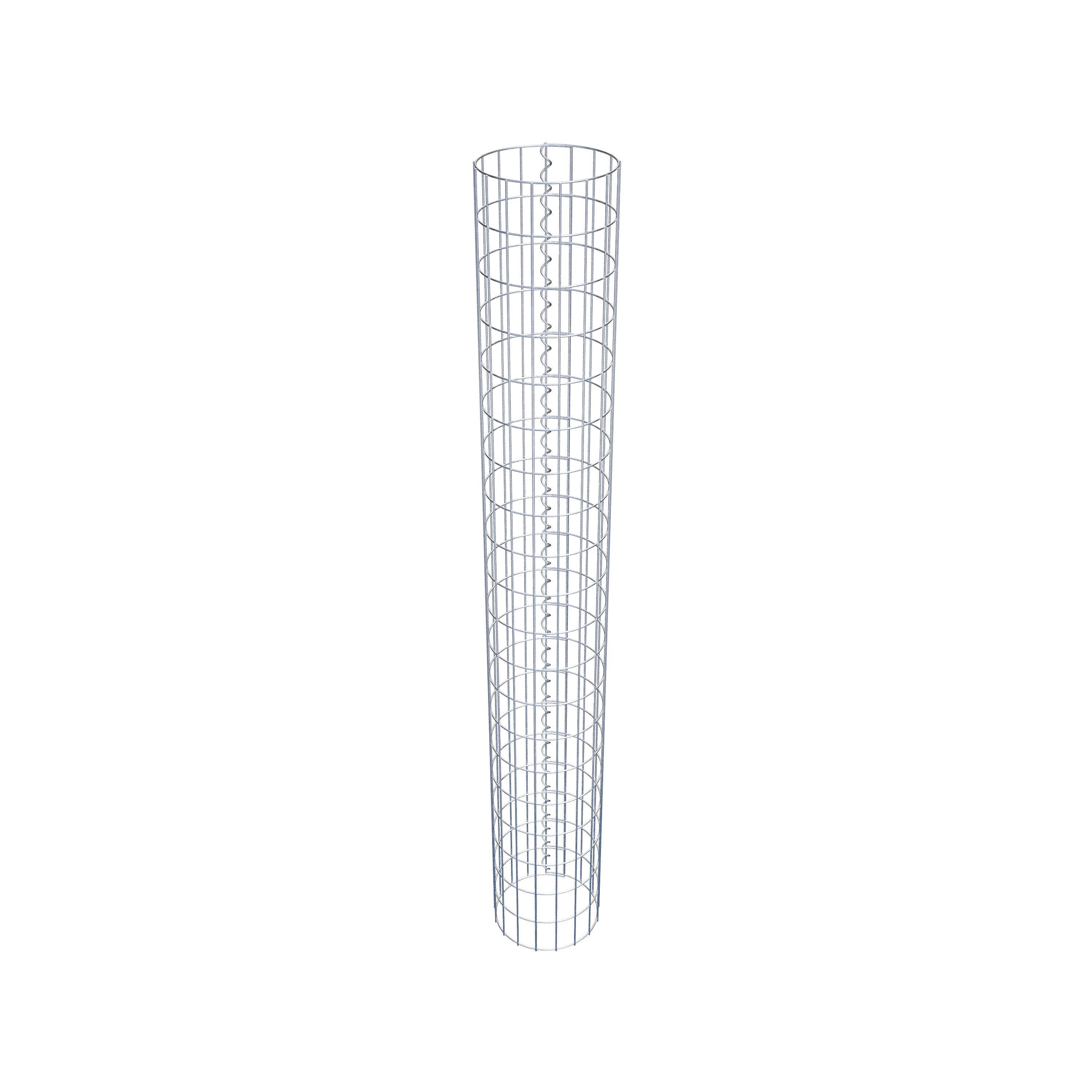 Rund gabionsøjle, varmgalvaniseret, 27 cm diameter, 200 cm højde, MW 5 cm x 10 cm