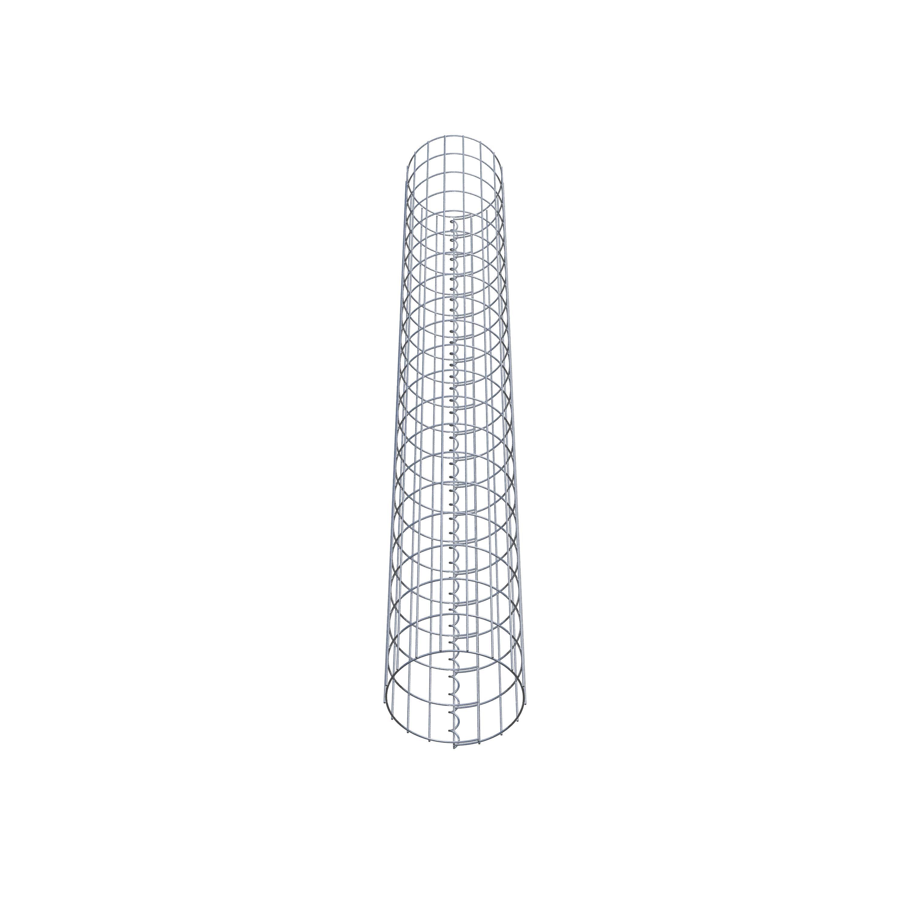 Rund gabionsøjle, varmgalvaniseret, 27 cm diameter, 200 cm højde, MW 5 cm x 10 cm