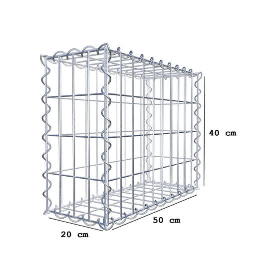 Gabion 50 cm x 40 cm x 20 cm (L x H x D), mesh size 5 cm x 10 cm, spiral
