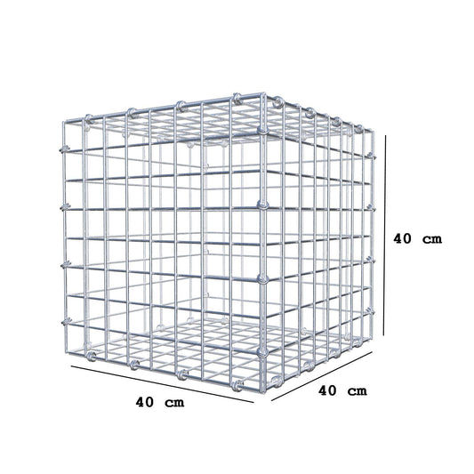 Gabion 40 cm x 40 cm x 40 cm (L x H x D), mesh size 5 x 5 cm, spiral ring