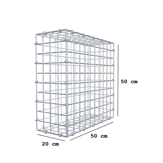 Gabion 50 cm x 50 cm x 20 cm (L x H x P), mailles 5 x 5 cm, anneau en spirale