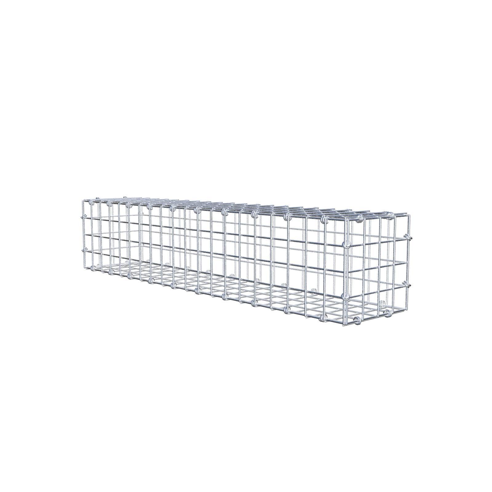 Gabion 100 cm x 20 cm x 20 cm (L x H x D), maskstorlek 5 x 5 cm, spiralring