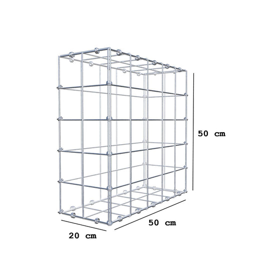 Gabion 50 cm x 50 cm x 20 cm (L x H x P), mailles 10 x 10 cm, anneau en spirale
