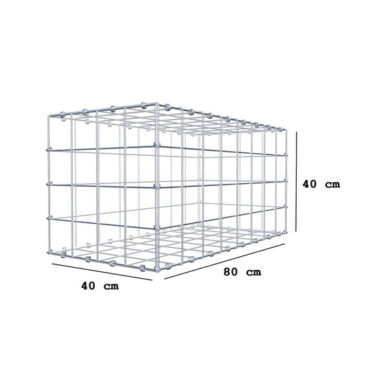 Gabion 80 cm x 40 cm x 40 cm (L x H x D), mesh size 10 x 10 cm, spiral ring