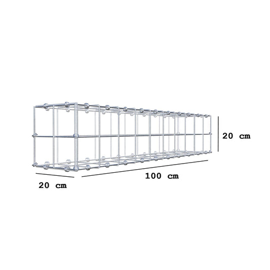 Schanskorf 100 cm x 20 cm x 20 cm (L x H x D), maaswijdte 10 x 10 cm, spiraalring